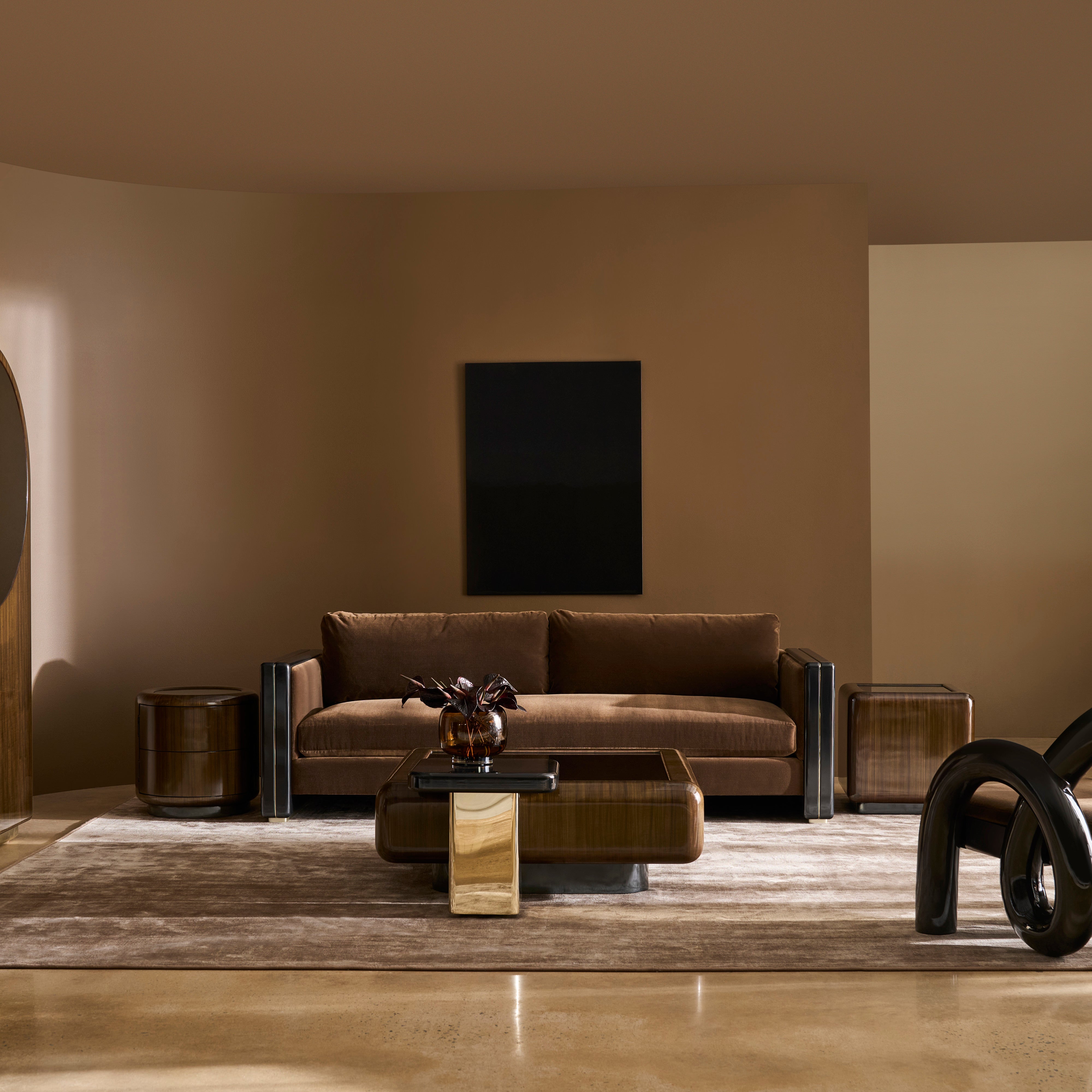 Gelee Sofa - Chocolate in room - angle 2