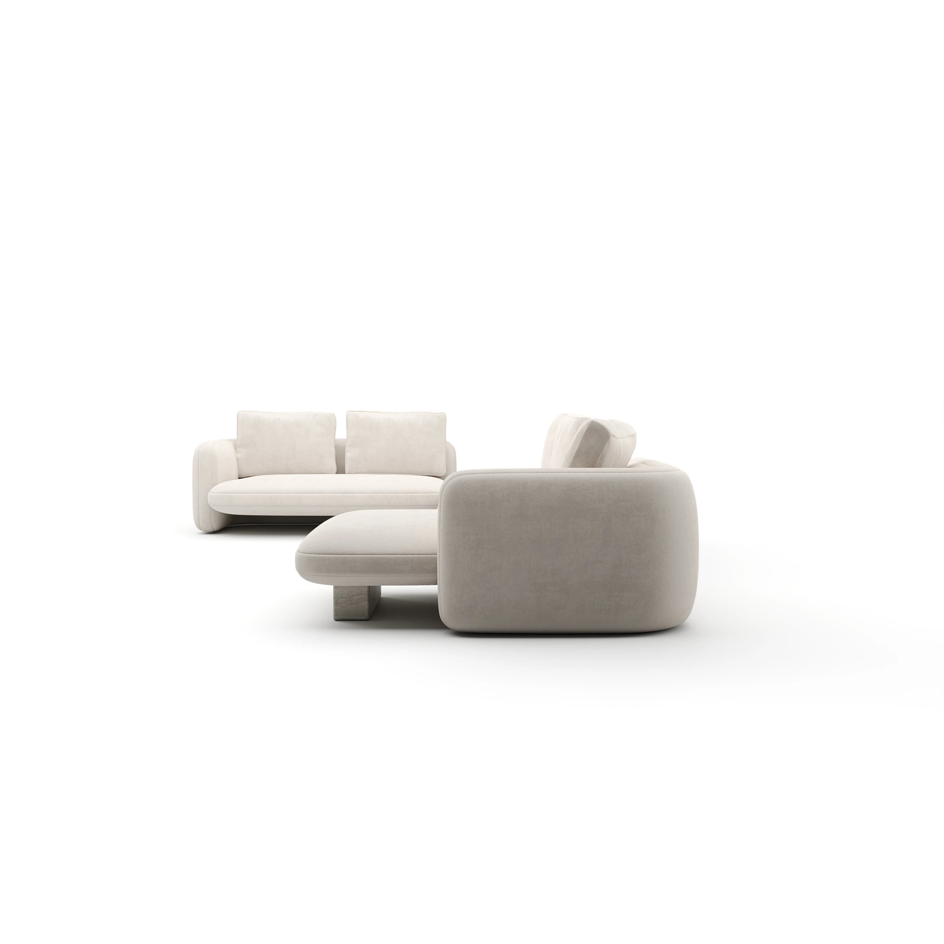 Overlap 5Pc Left Sectional Ecru - 2nd angle