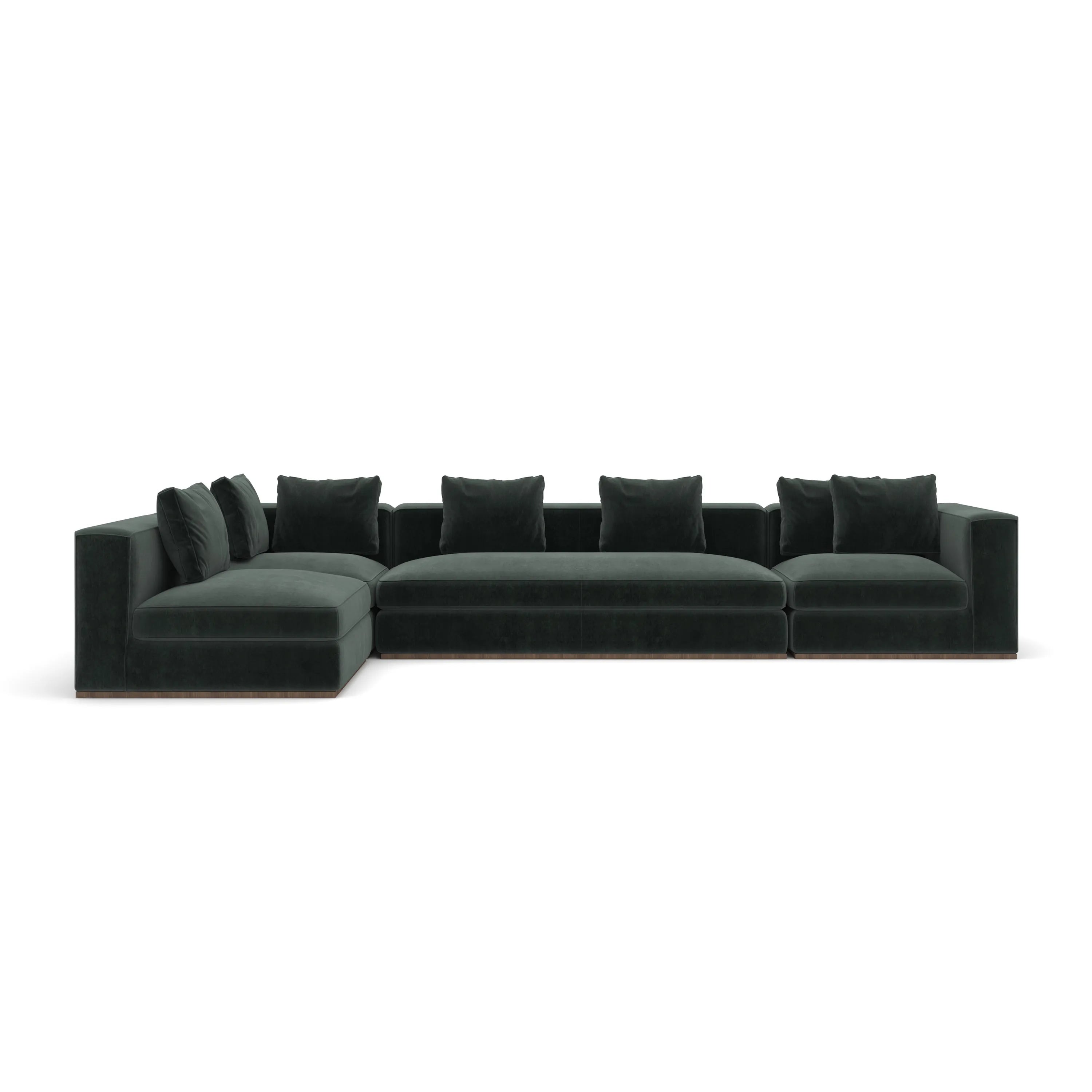 *Bello 4pc Small L Sec - Spruce - primary image [data-sku='UPH-024-SEC18-A']