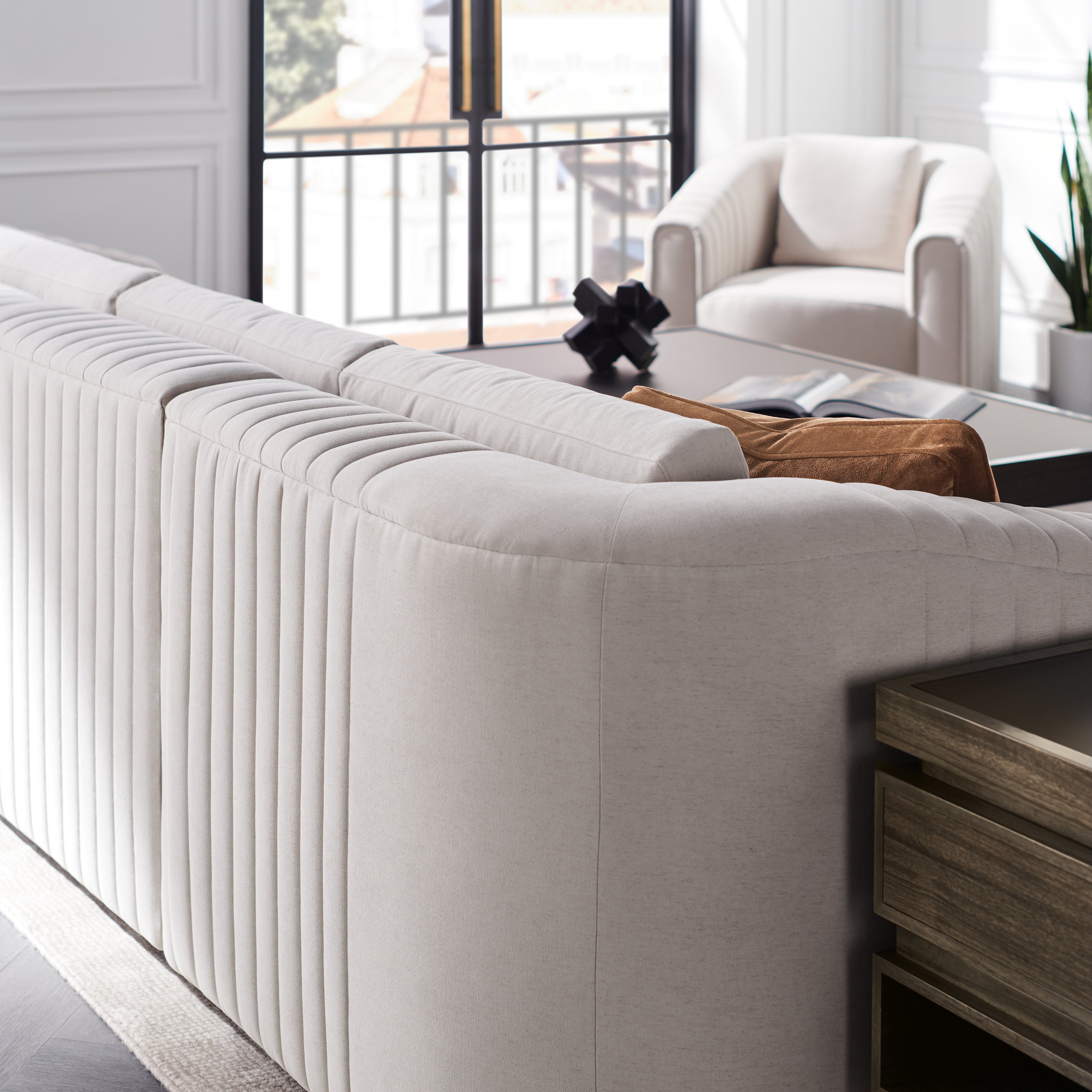 detail of La Moda Armless Chair
