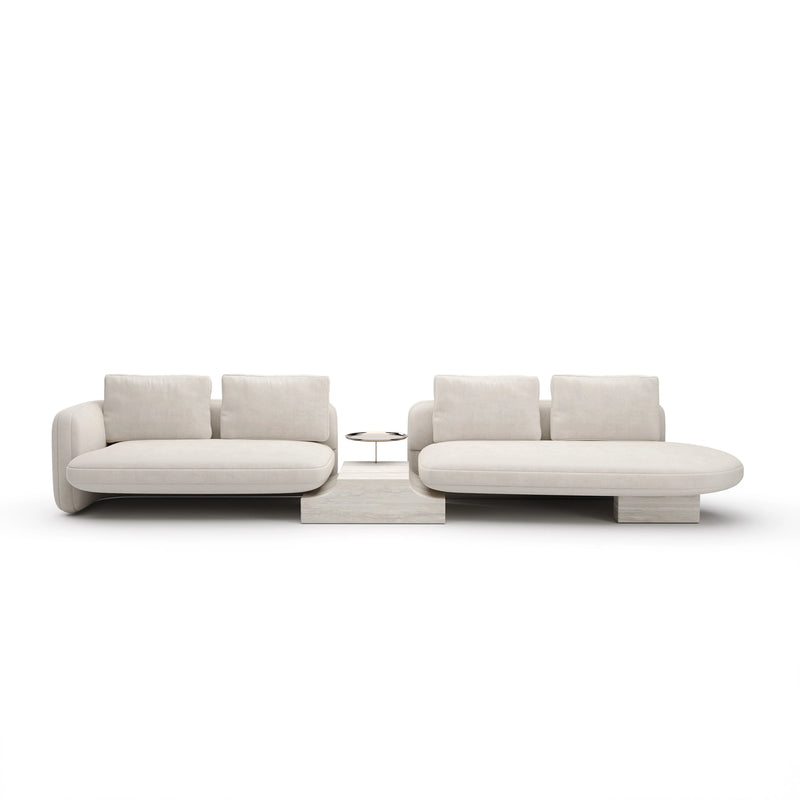 Overlap Right Bumper Sectional Ecru