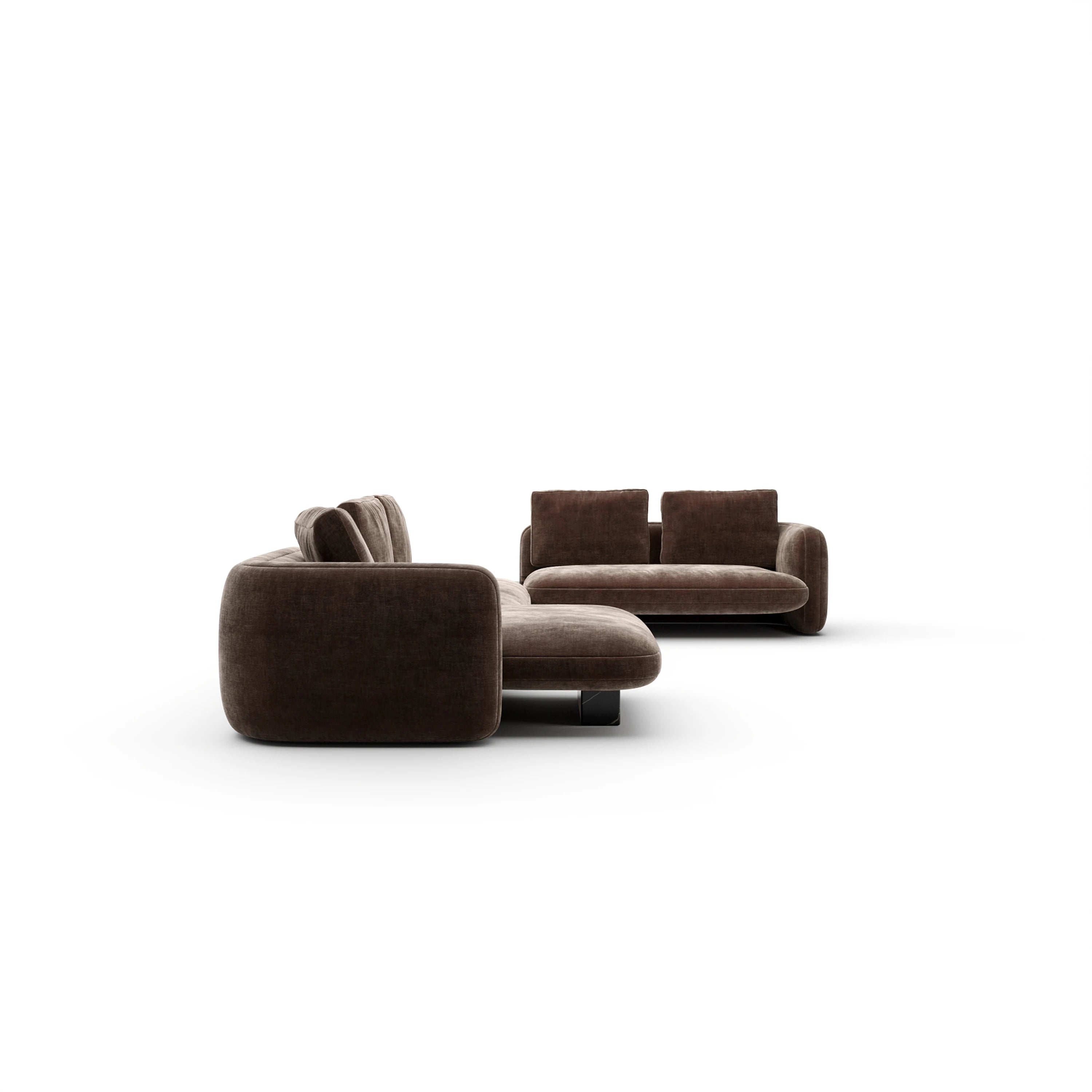 Overlap Large Lf Chaise Sec Dark Taupe - 2nd angle