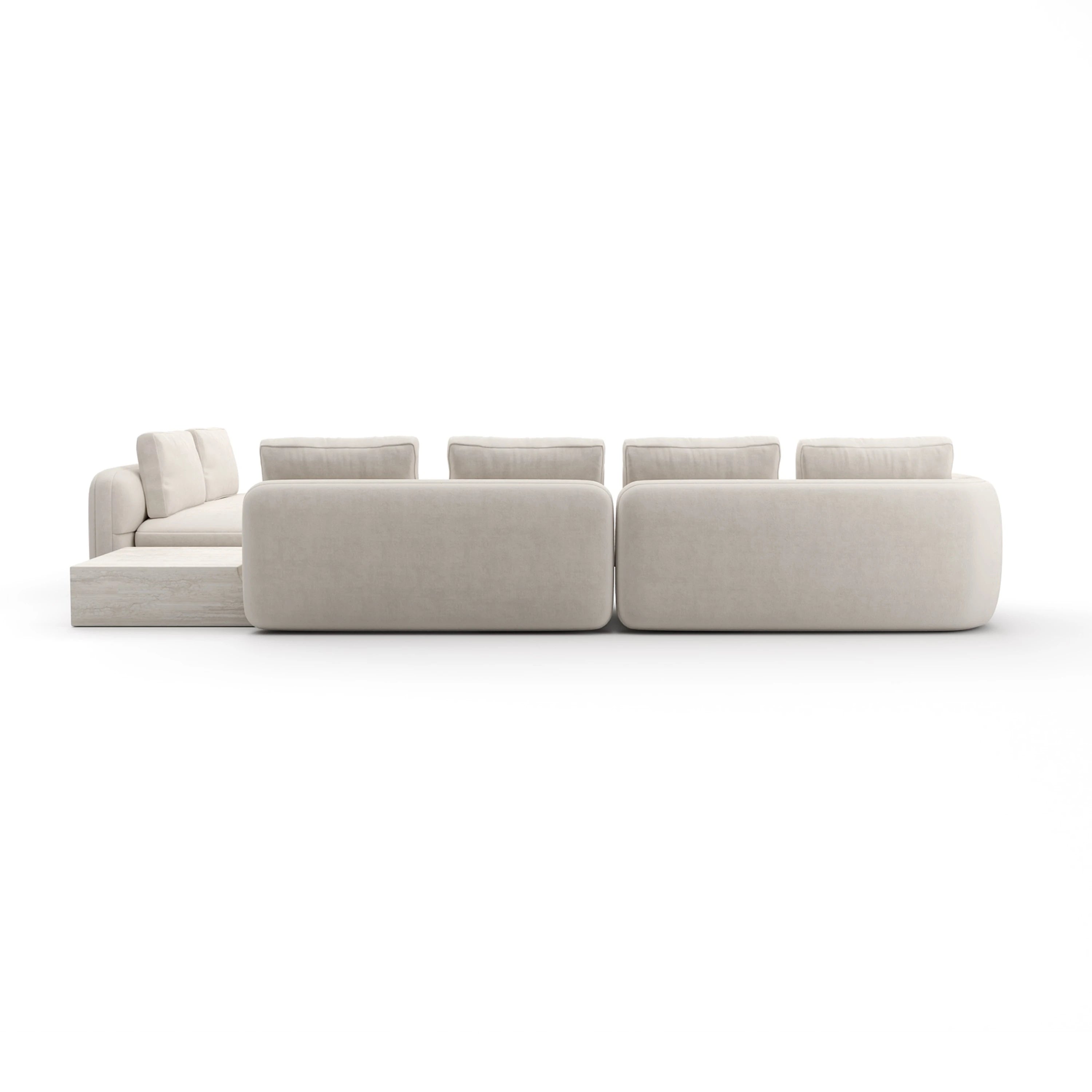 Overlap L Bumper Sectional Ecru - 3rd angle