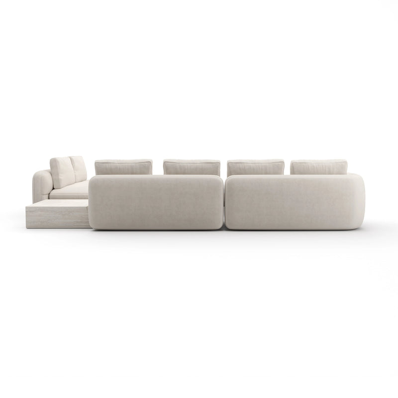 Overlap L Bumper Sectional Ecru