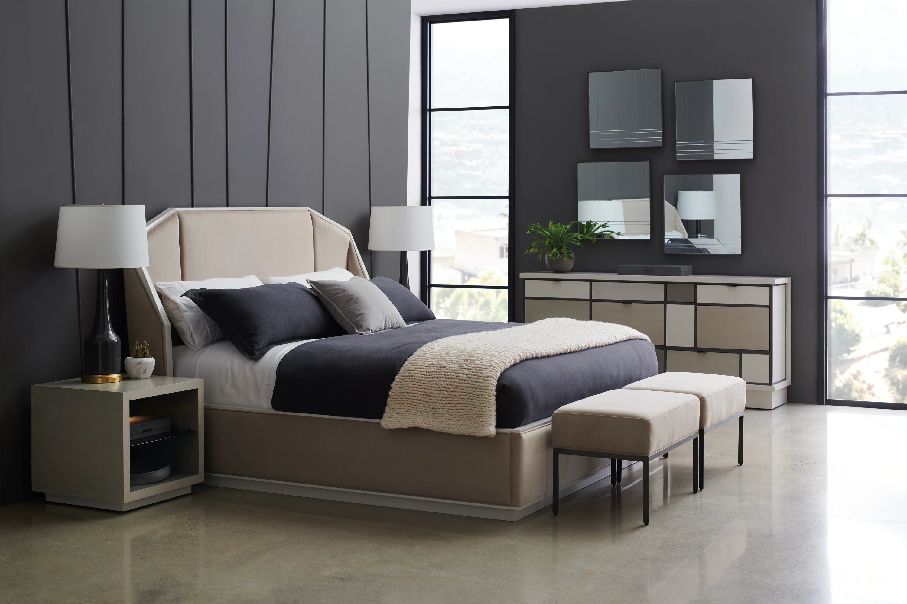 Expressions Uph Bed - King in room - angle 1