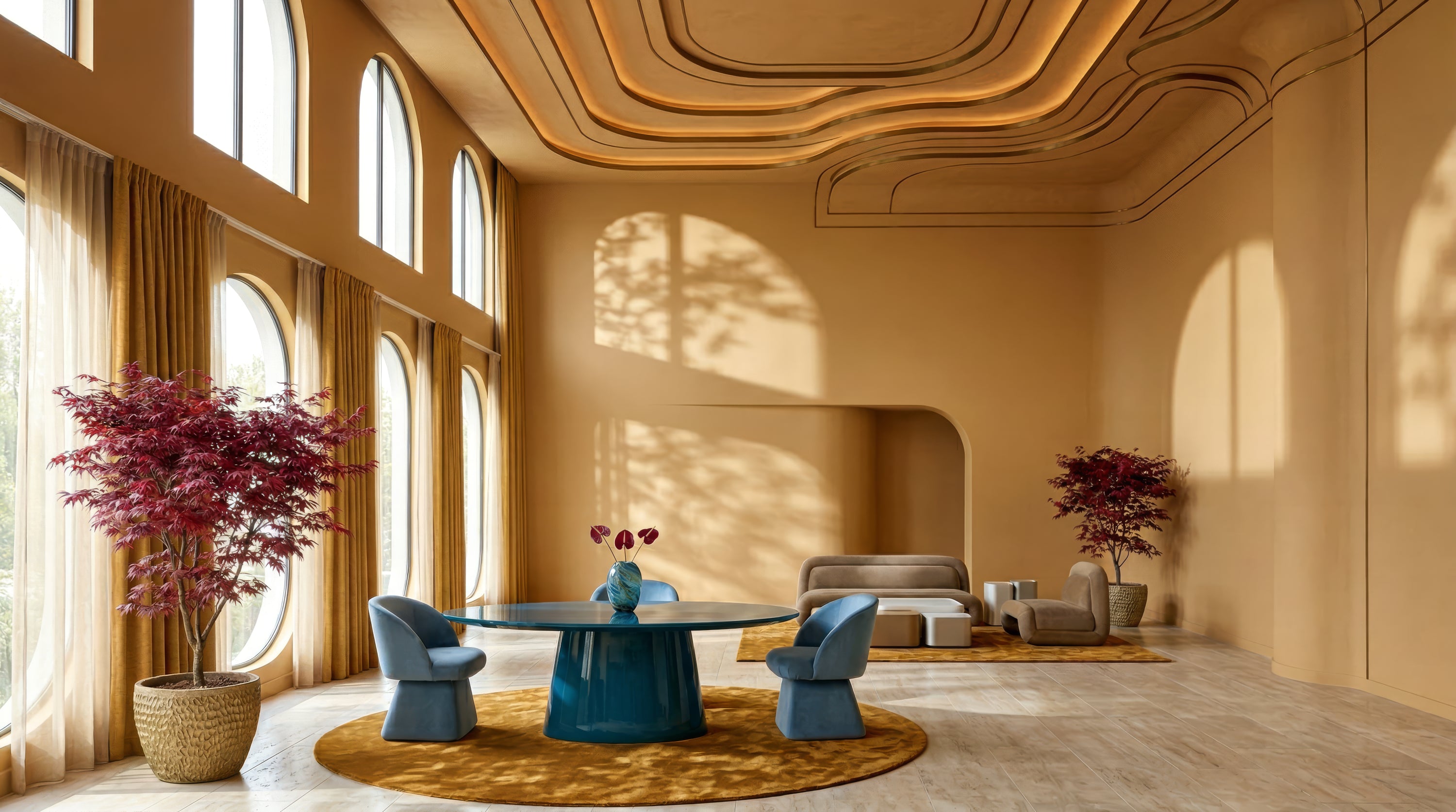 Paragon 84" Dining Table - Azure in room - angle 5.0