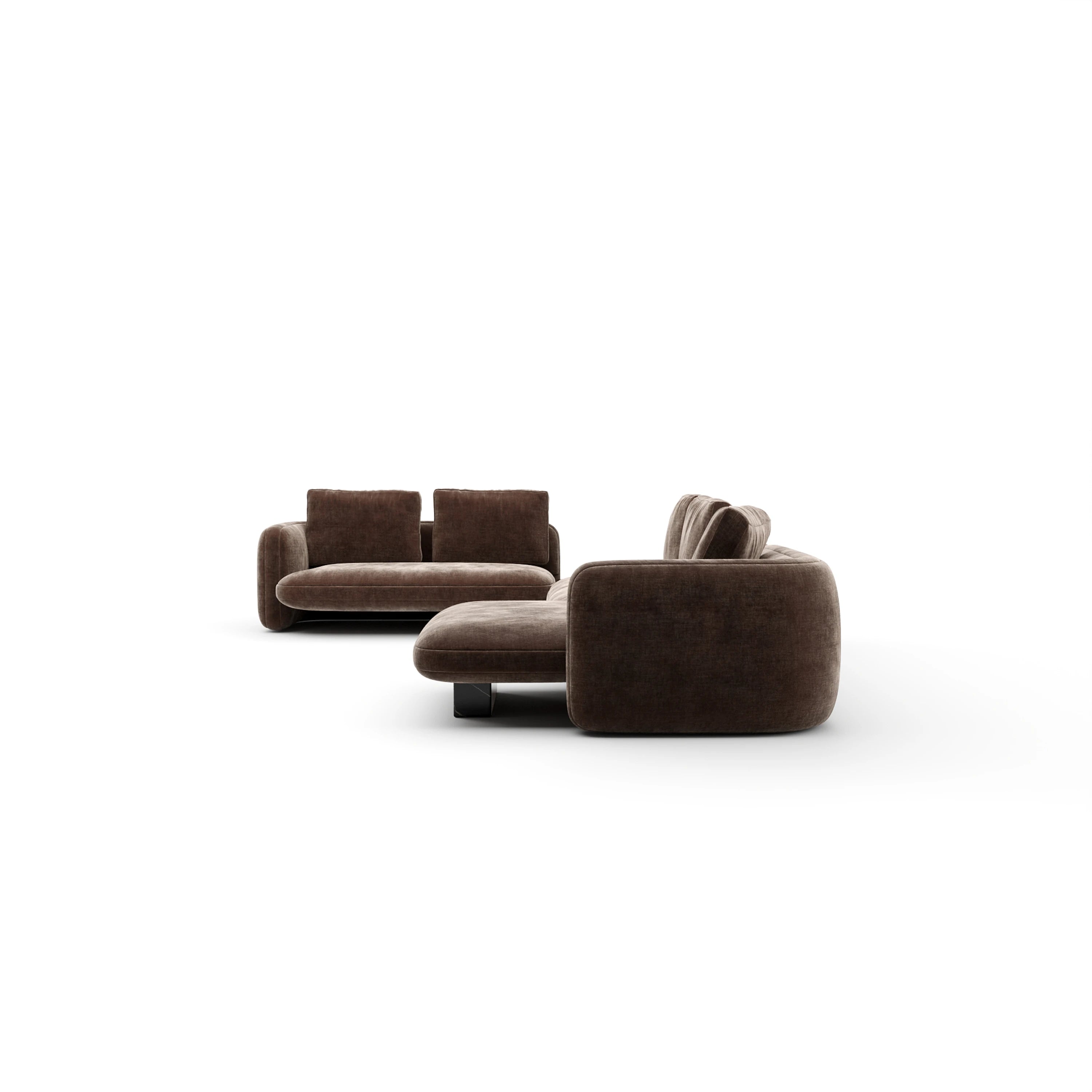 Overlap Large Rt Chaise Sec Dark Taupe - 2nd angle