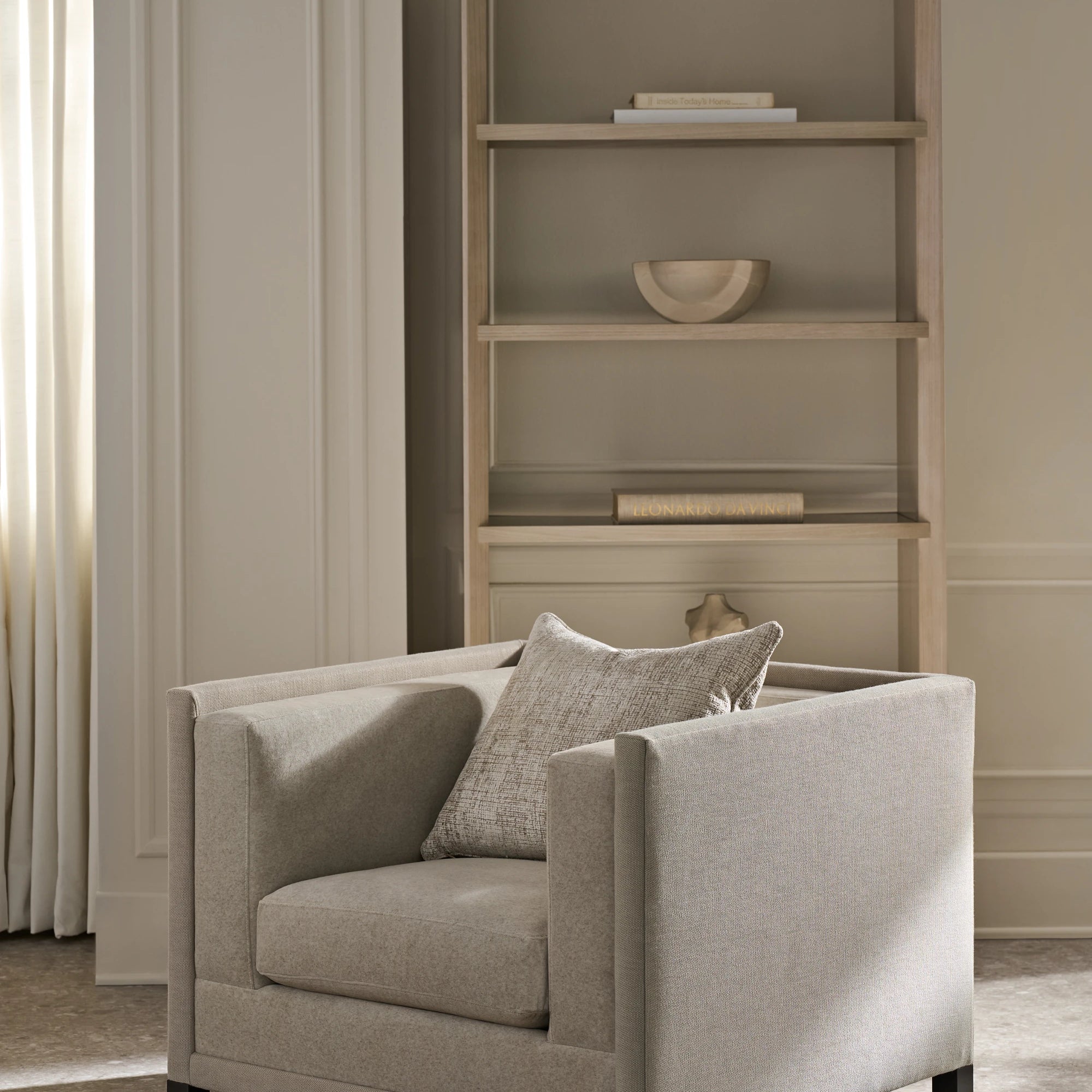 Tuxedo Chair in room - angle 1