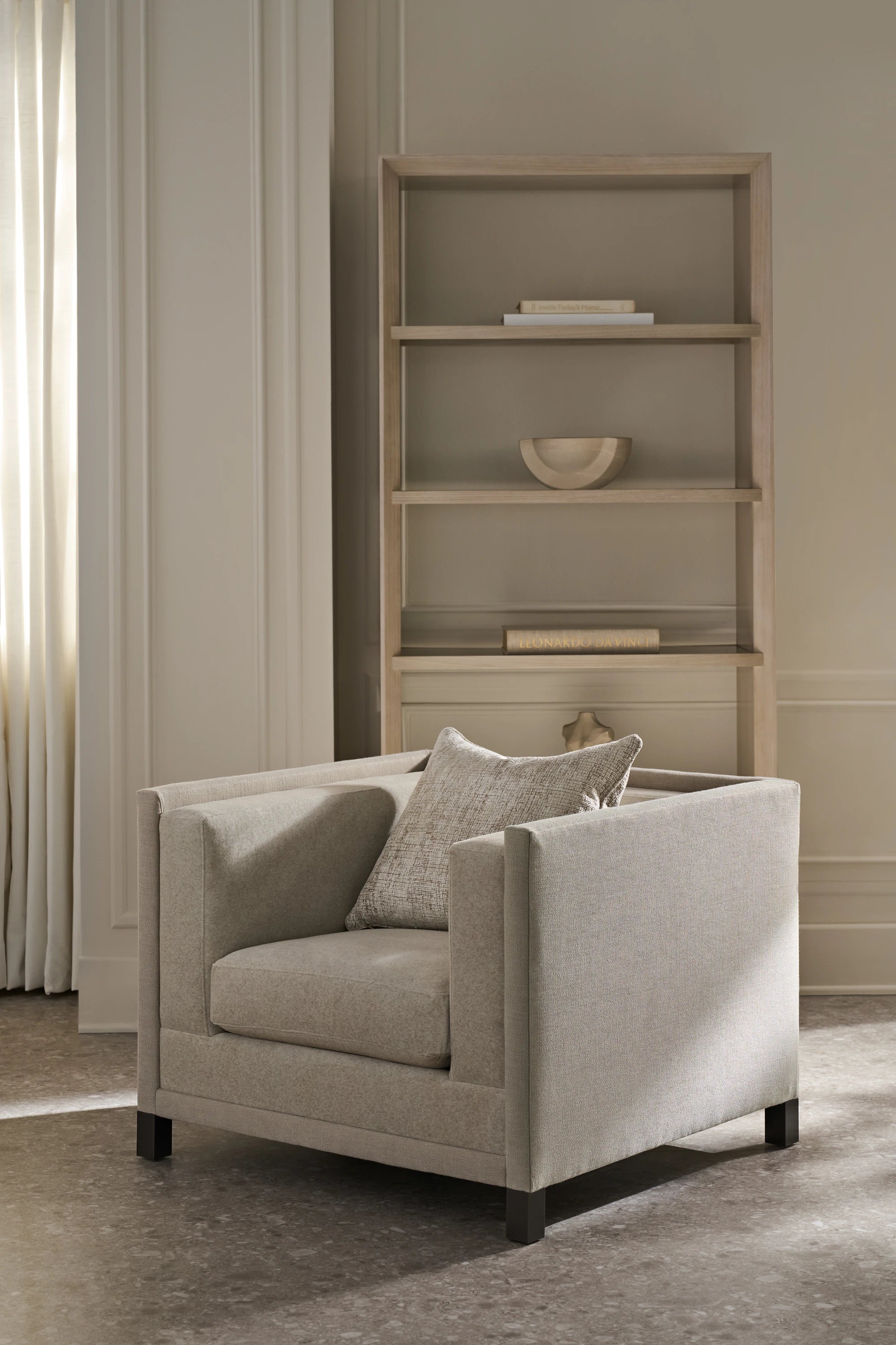 Tuxedo Chair in room - angle 1