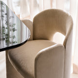 detail of Overlap Arm Dining Chair