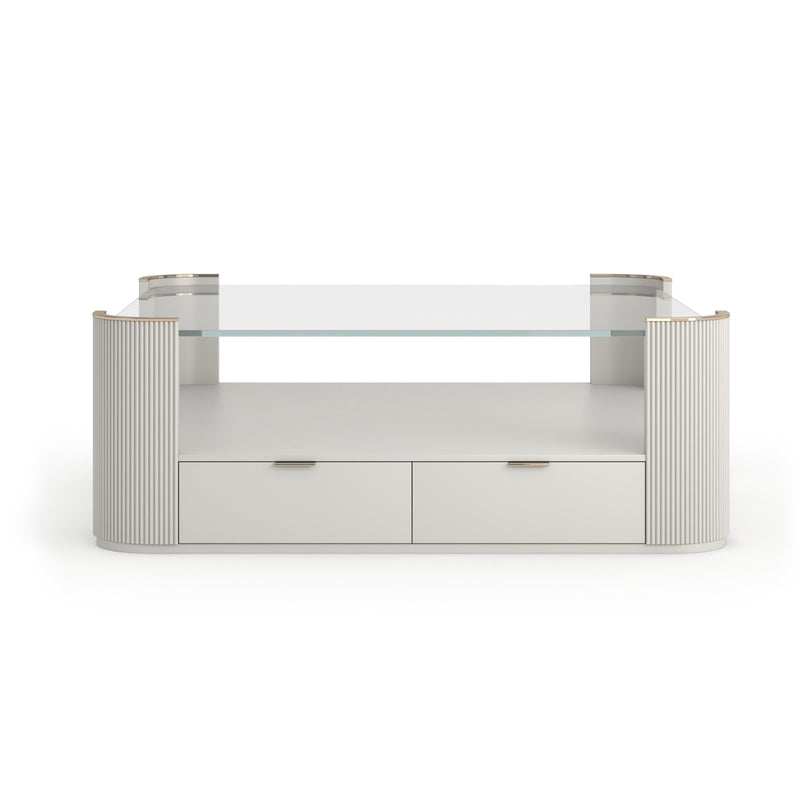 Love Square Cocktail Table - Matte Pearl