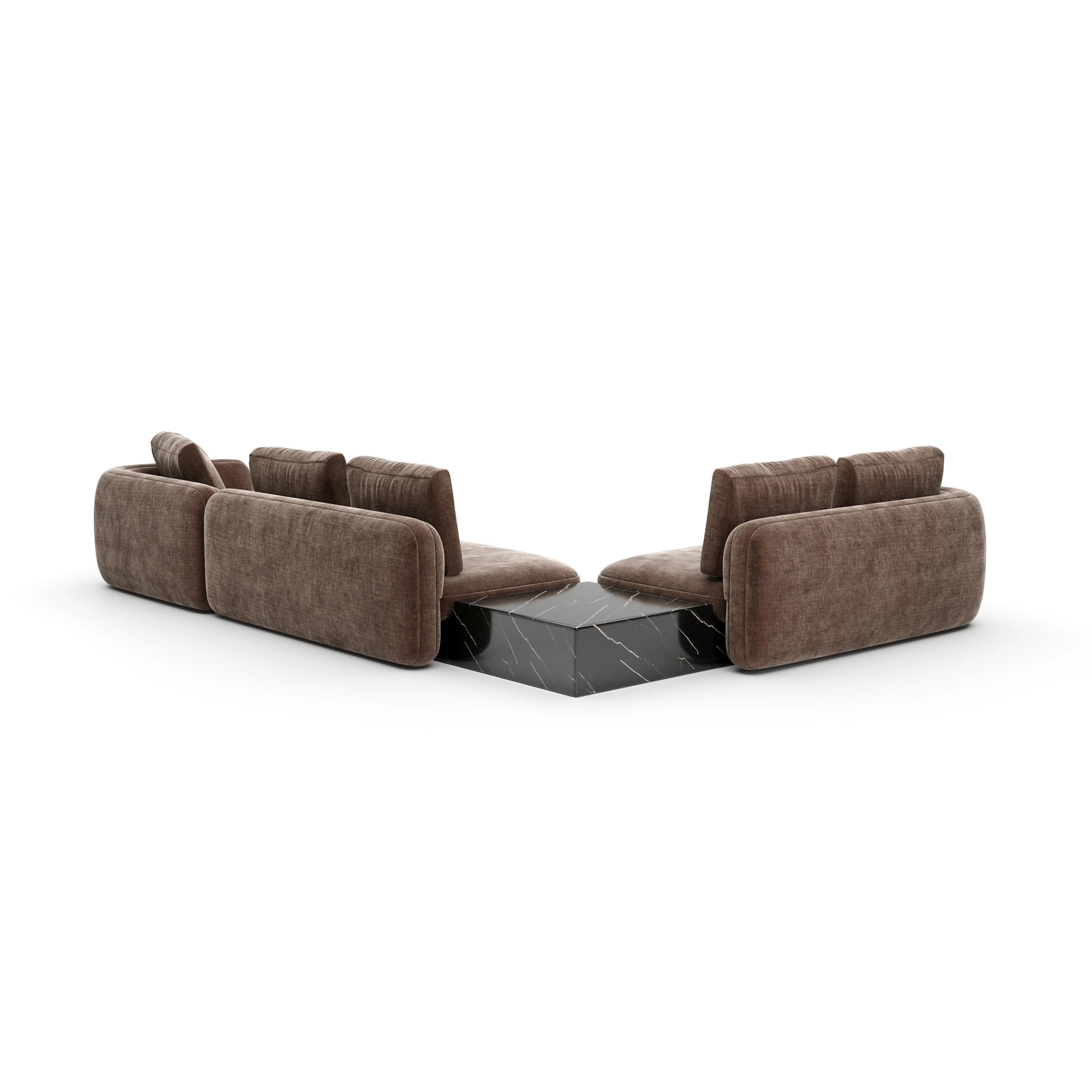 Overlap Large Rt Chaise Sec Dark Taupe - 3rd angle