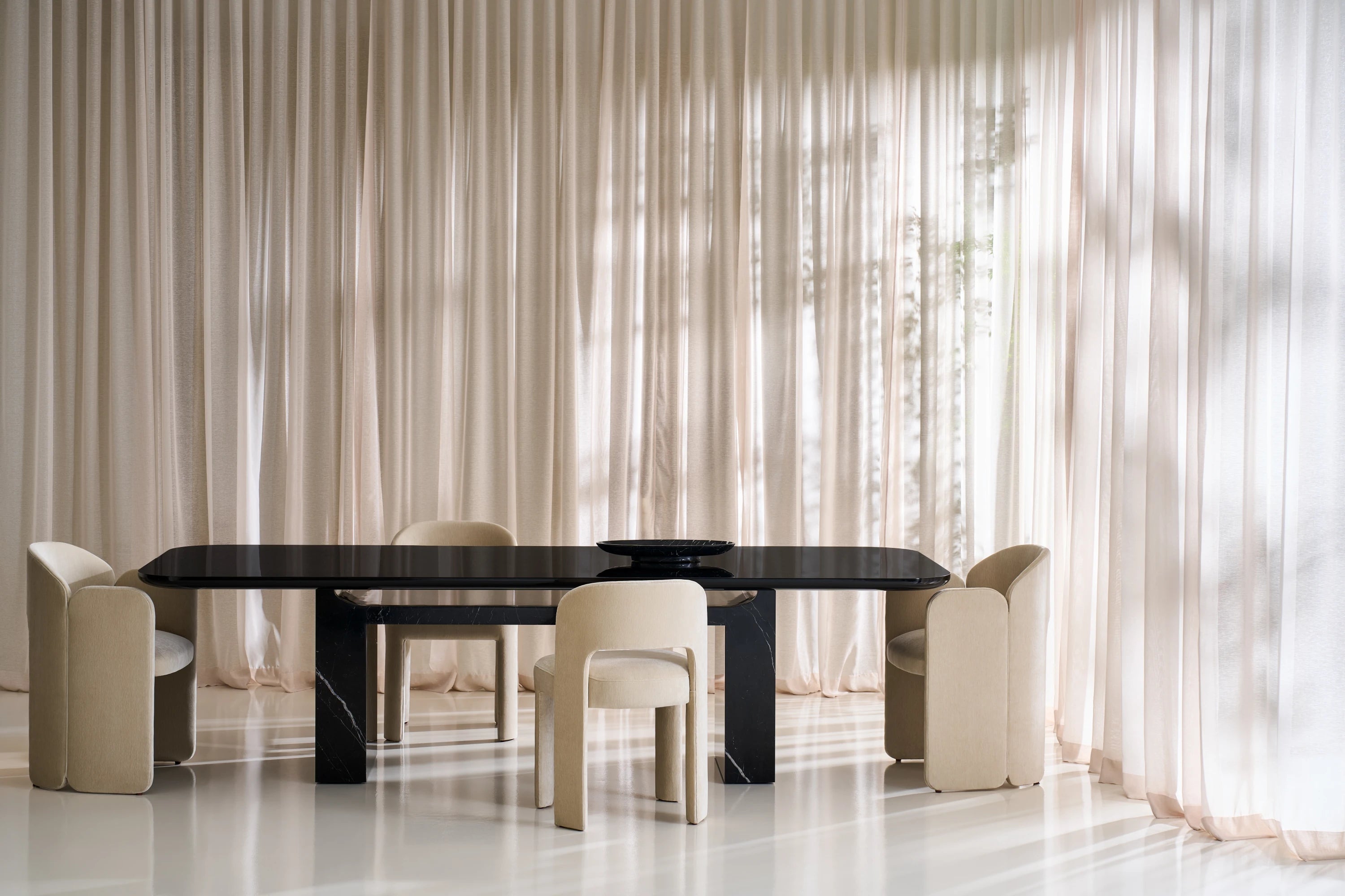 Overlap Side Chair Ivory in room - angle 1