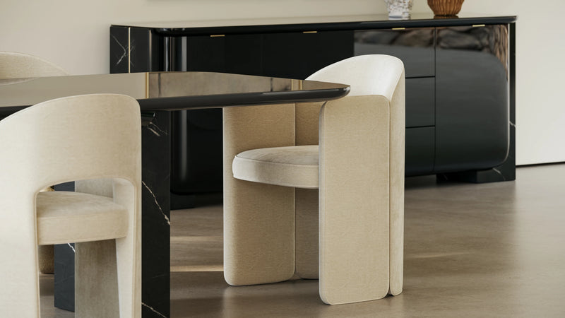 Overlap Rectangle Dining Table Dark