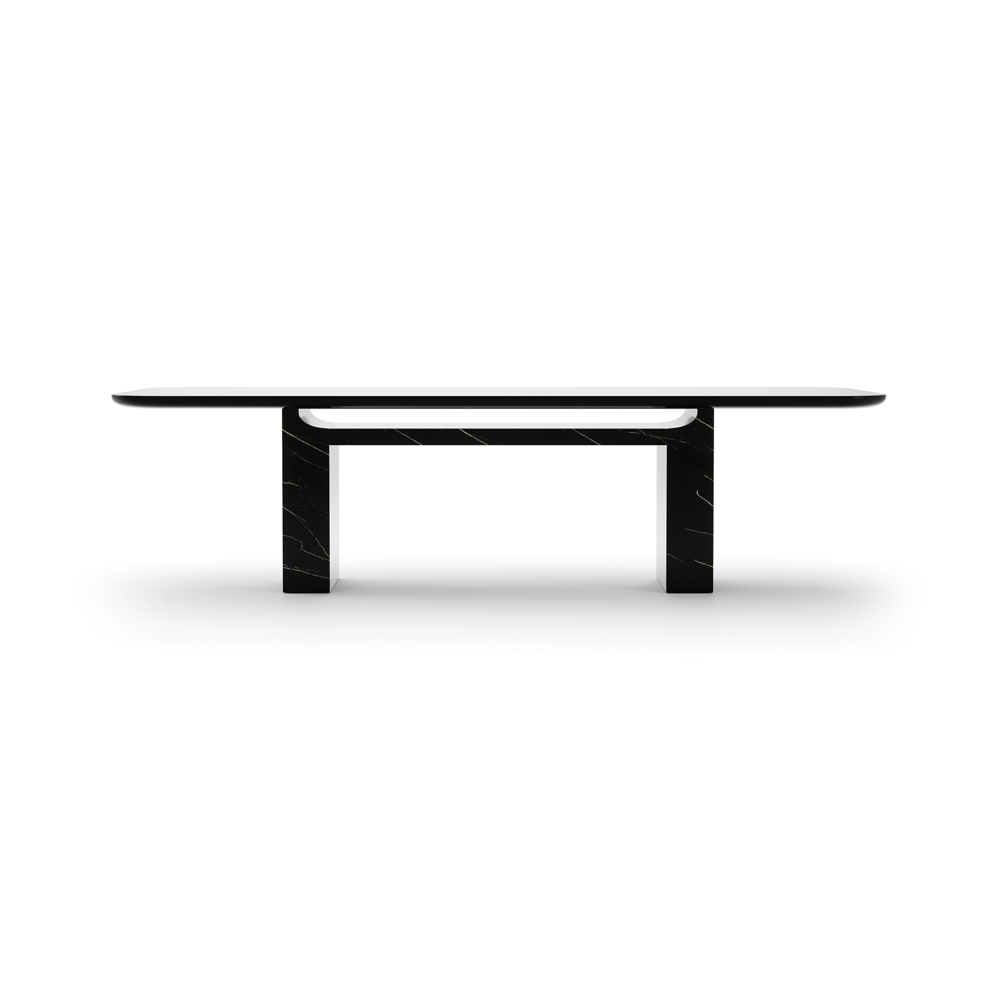 Overlap Rectangle Dining Table Dark