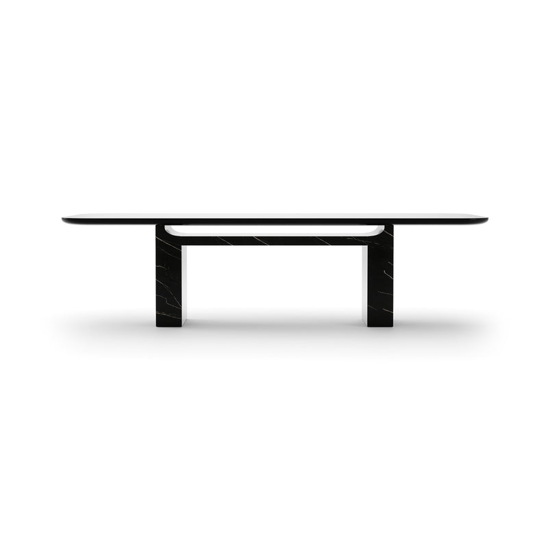 Overlap Rectangle Dining Table Dark