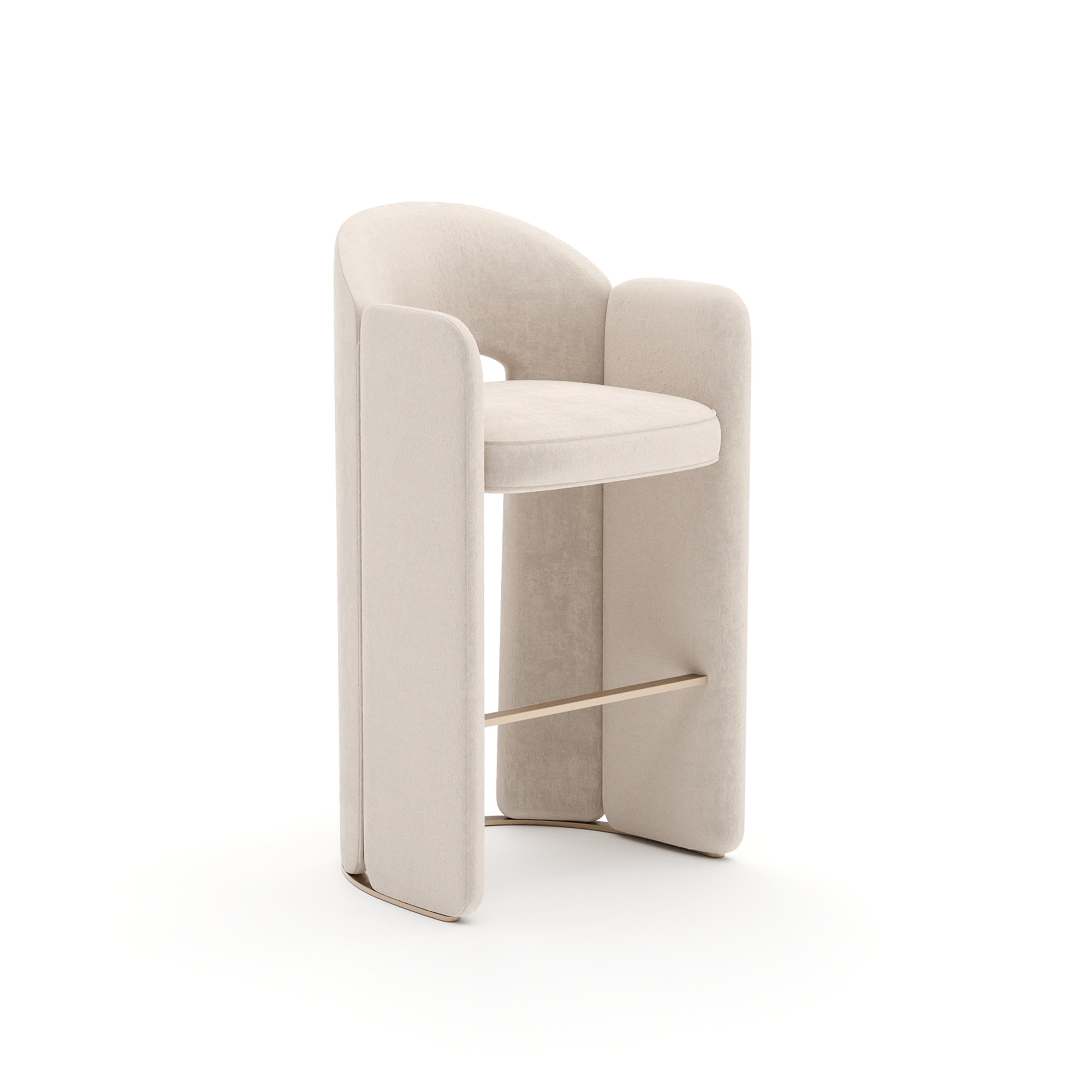 Overlap Bar Stool Ivory - angle 1