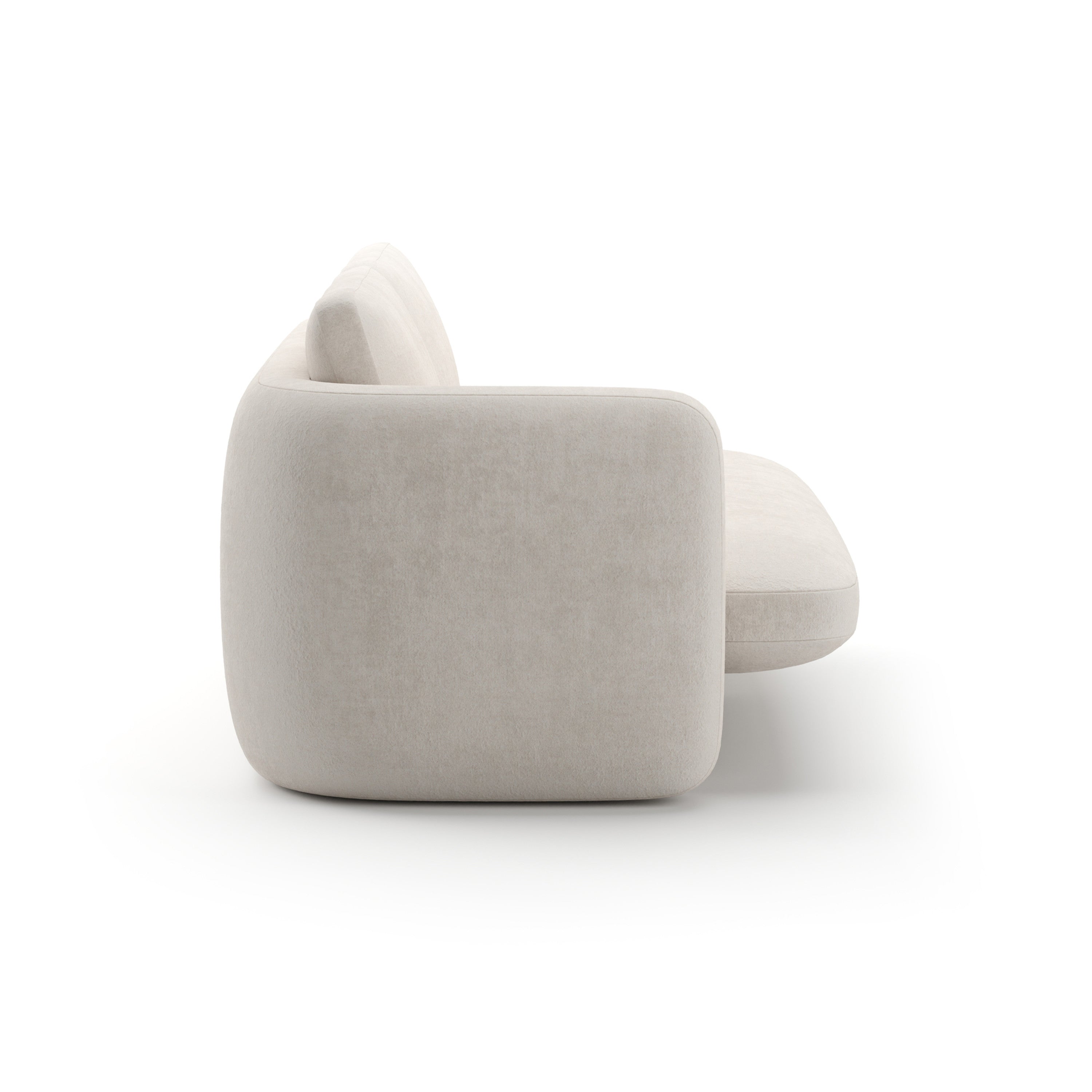 Overlap Laf Loveseat Ecru - 3rd angle