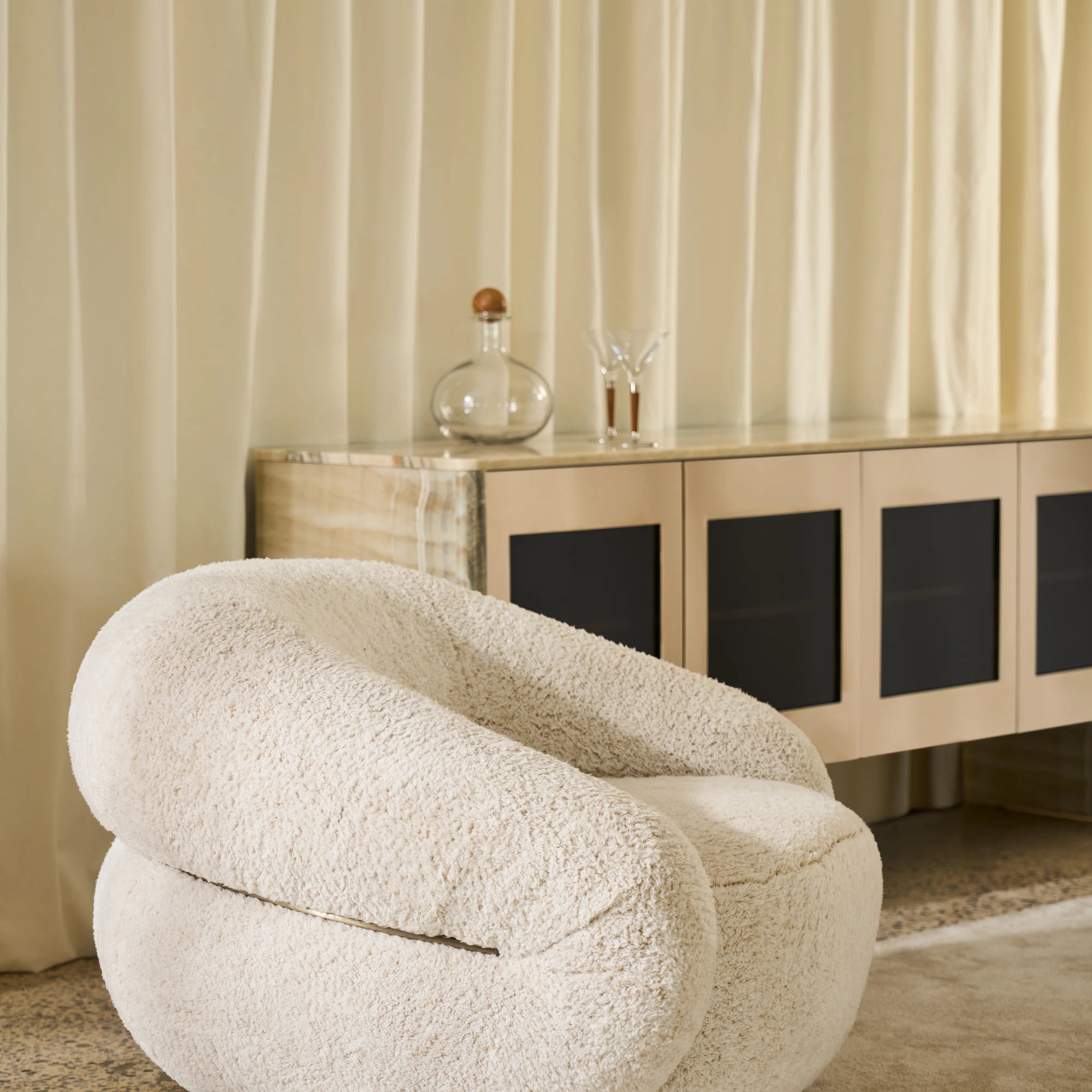 Smoosh Swivel Chair in room - angle 1