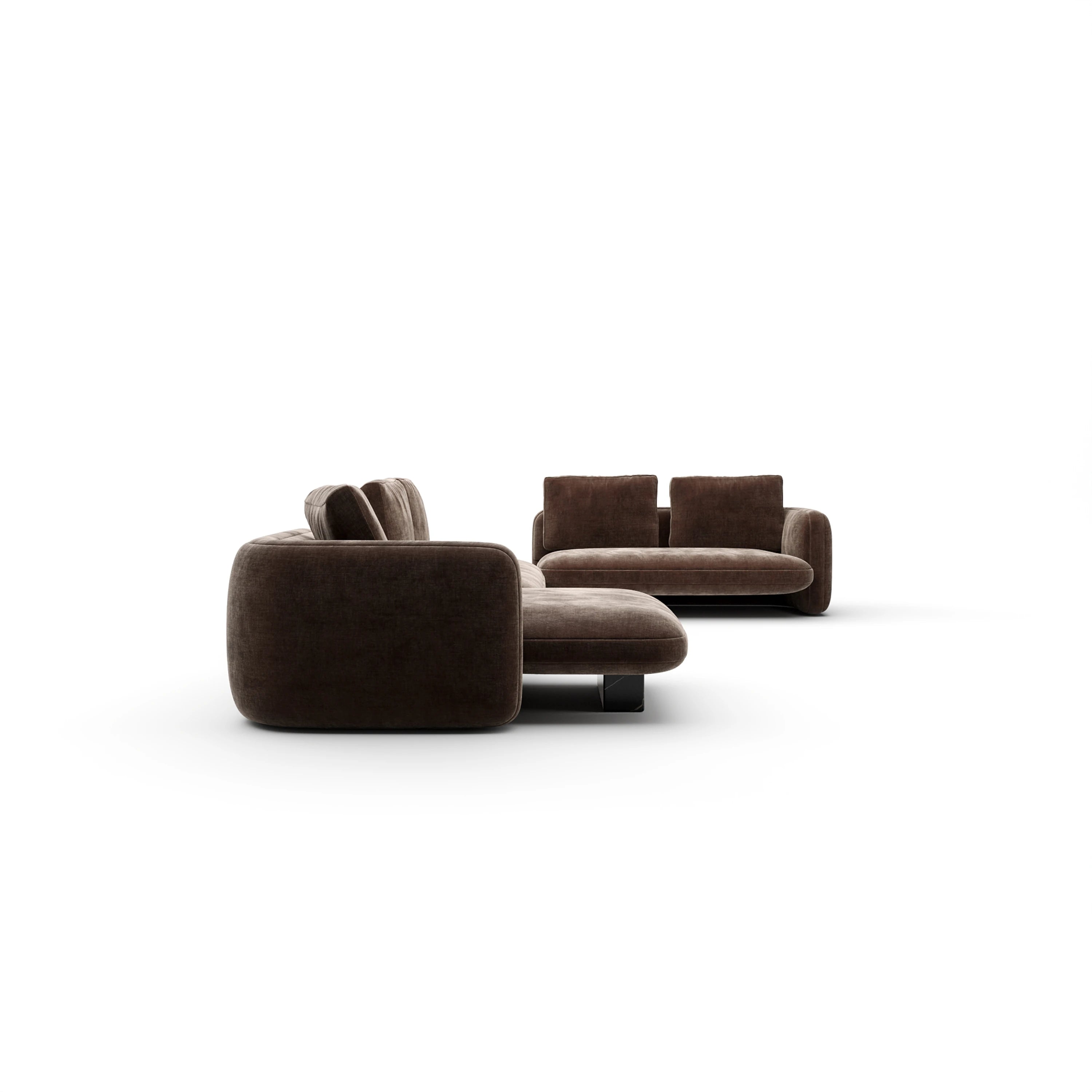 Overlap 5Pc Right Sectional Dark Taupe - 2nd angle [data-sku='UPH-425V-SEC31-A']