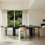 Overlap Rec Dining Tbl Base Dark in room - angle 1