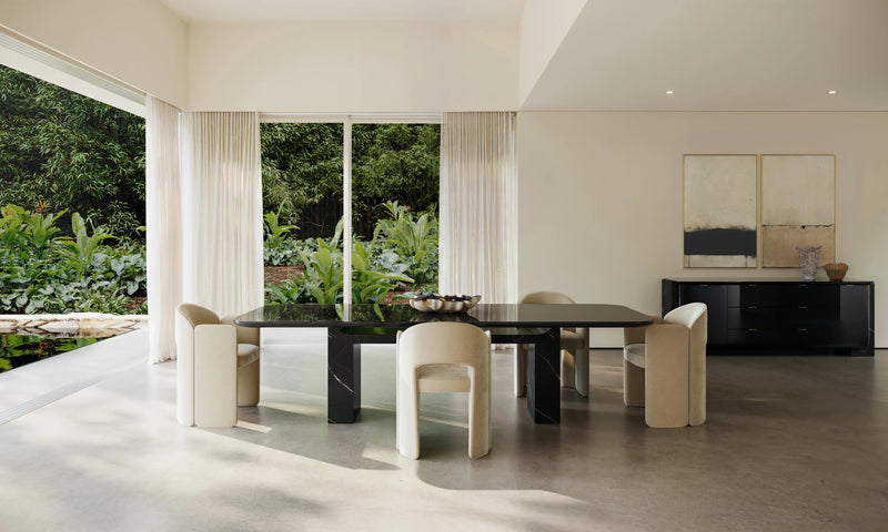 Overlap Rectangle Dining Table Dark