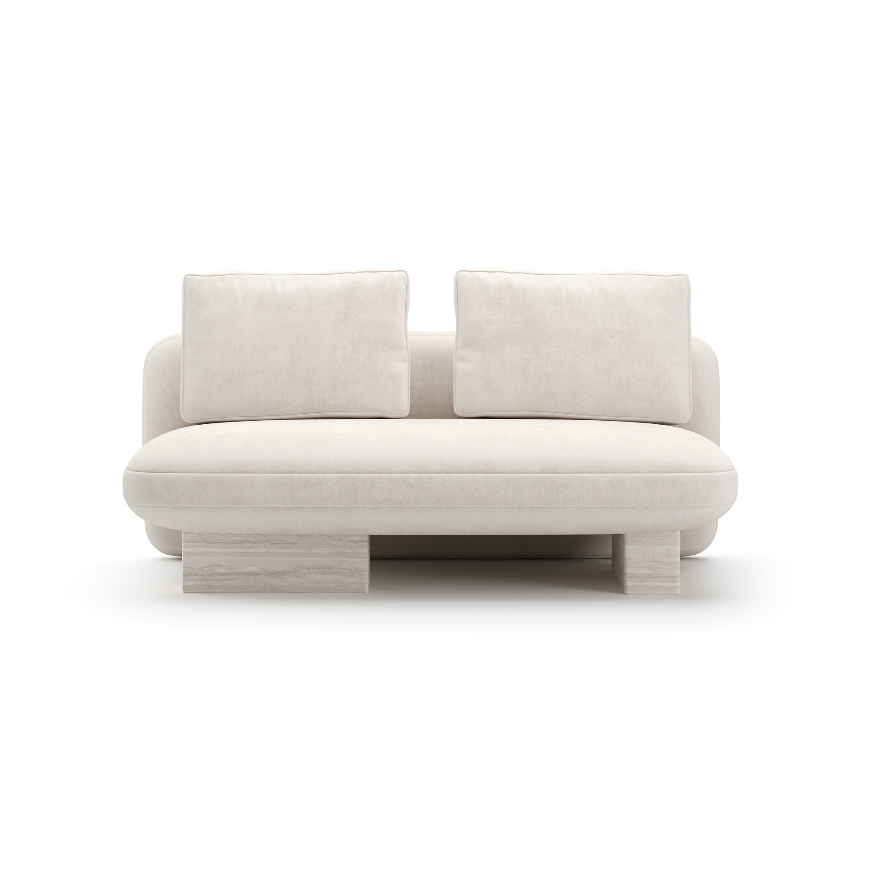 Overlap Armless Loveseat Ecru - main image