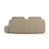 Sasso Raf Curved Armless Loveseat - Oatm - 3rd angle