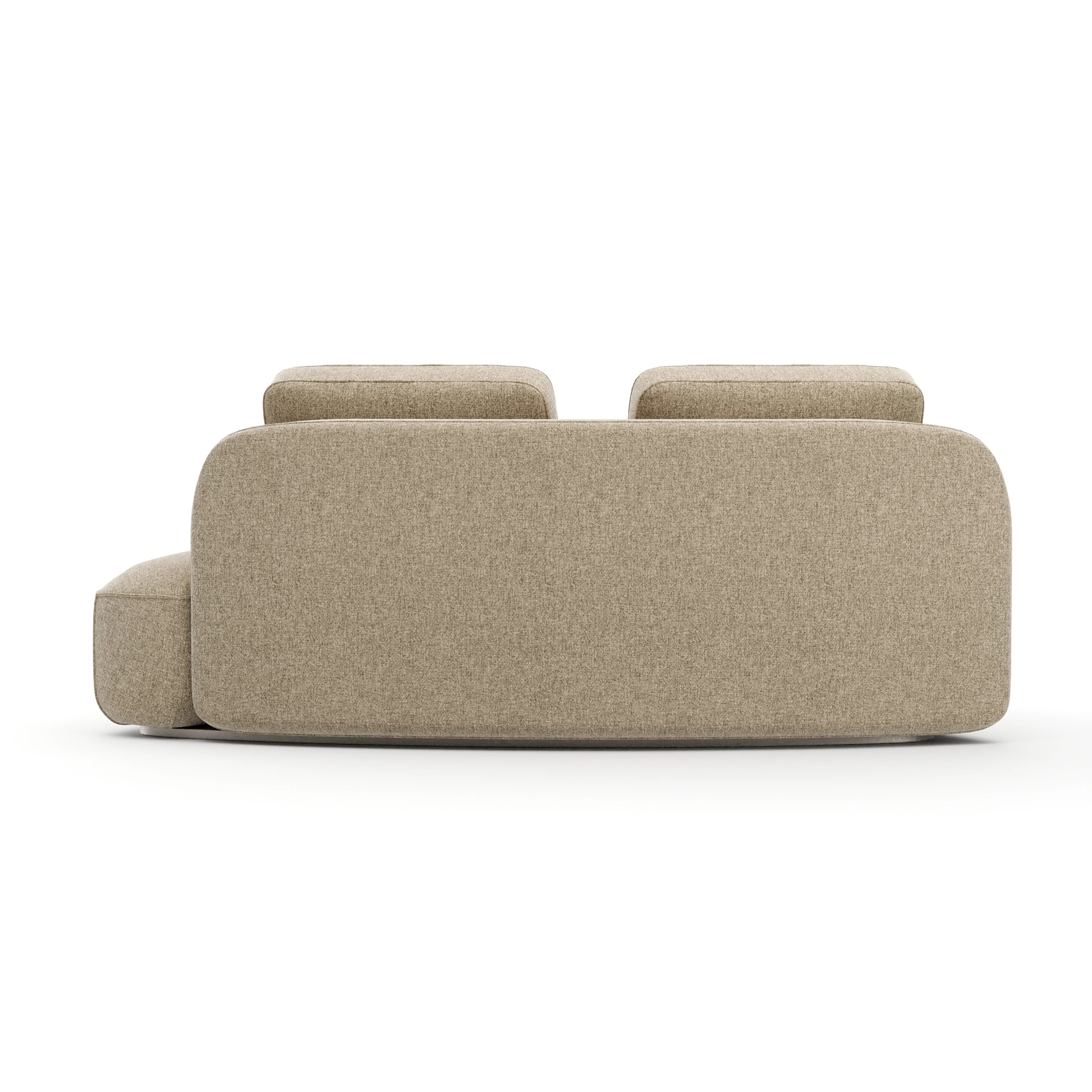 Sasso Raf Curved Armless Loveseat - Oatm - 3rd angle