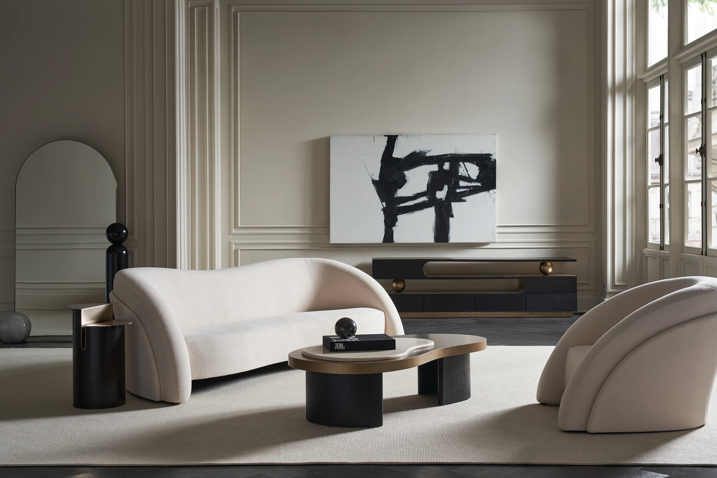 Contrast Cocktail Table in room - angle 1