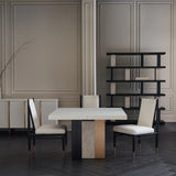 Unity Dark Dining Table Base in room - angle 1