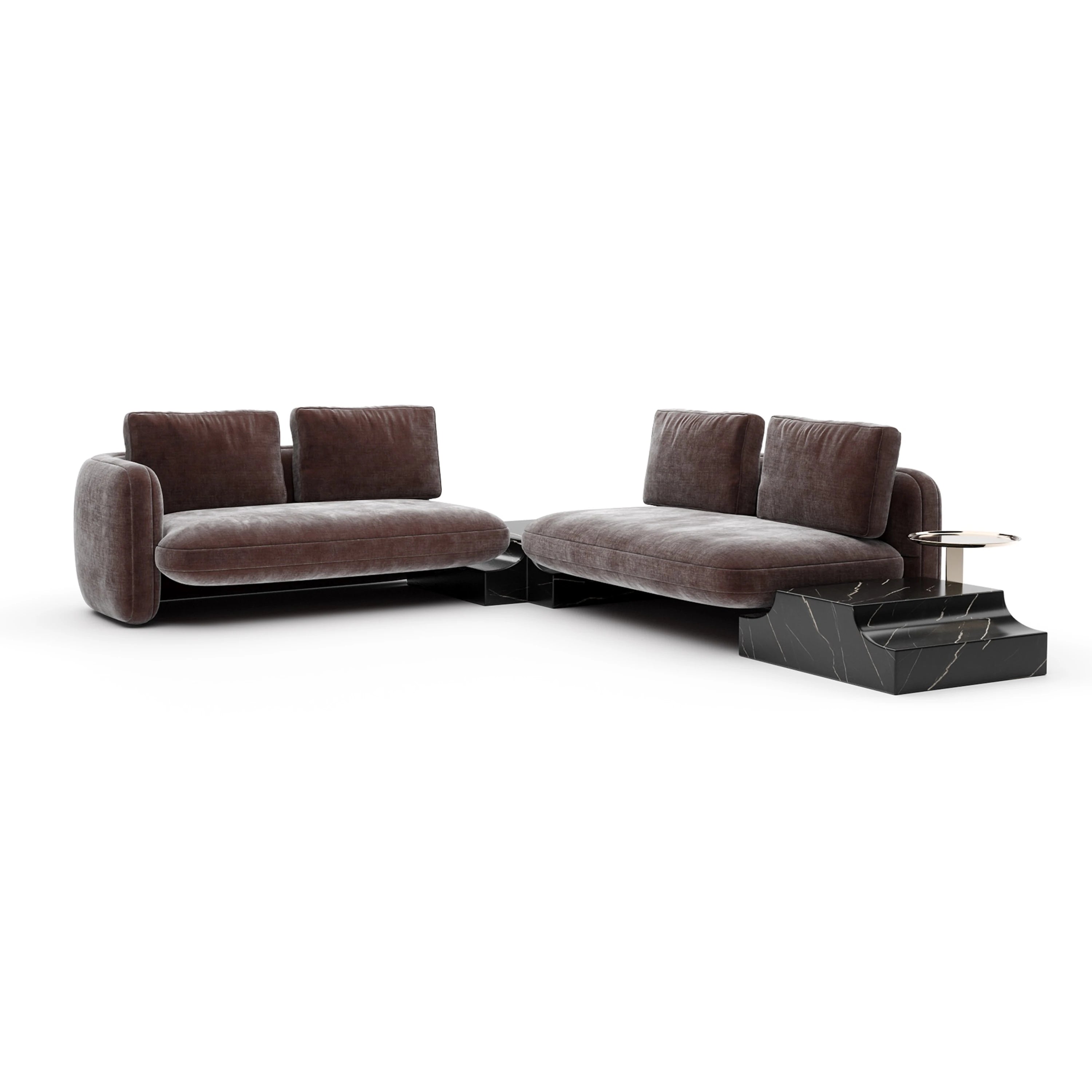 Overlap Wedge Sectional Dk Taupe - main image