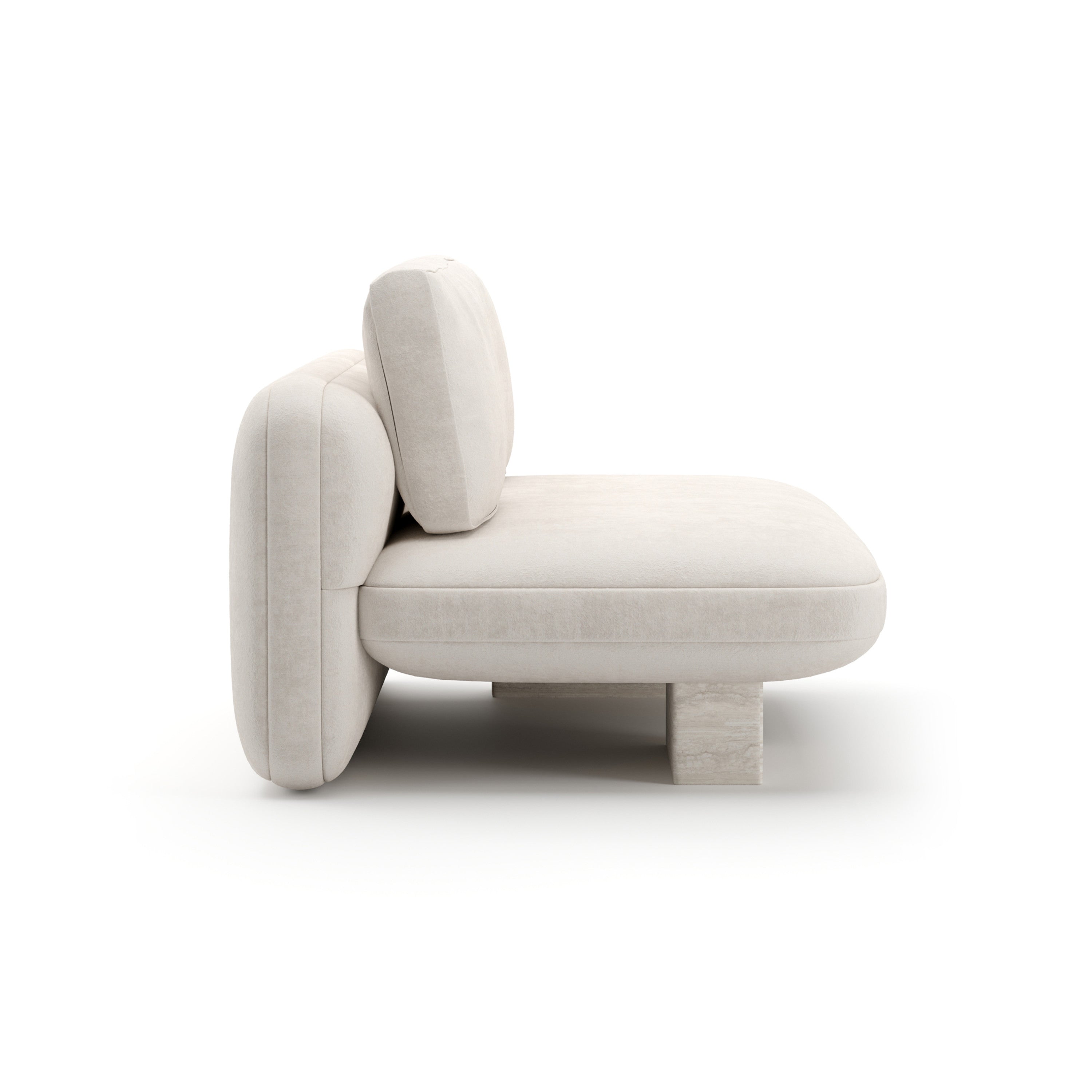 Overlap Armless Loveseat Ecru - 2nd angle