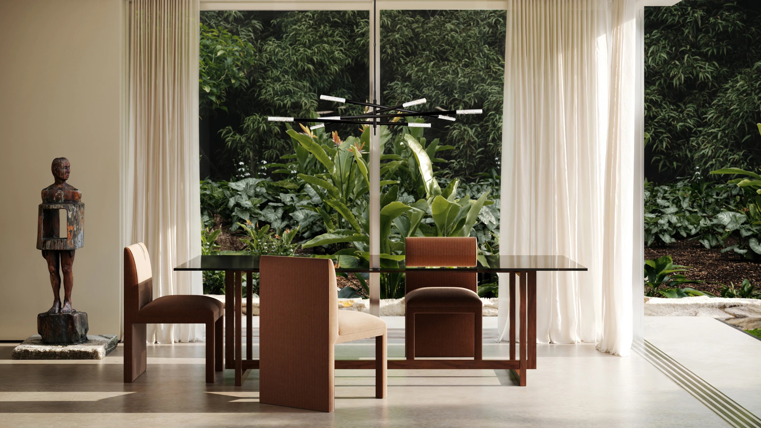Precipice Uph Dining Chair Saffron in room - angle 1
