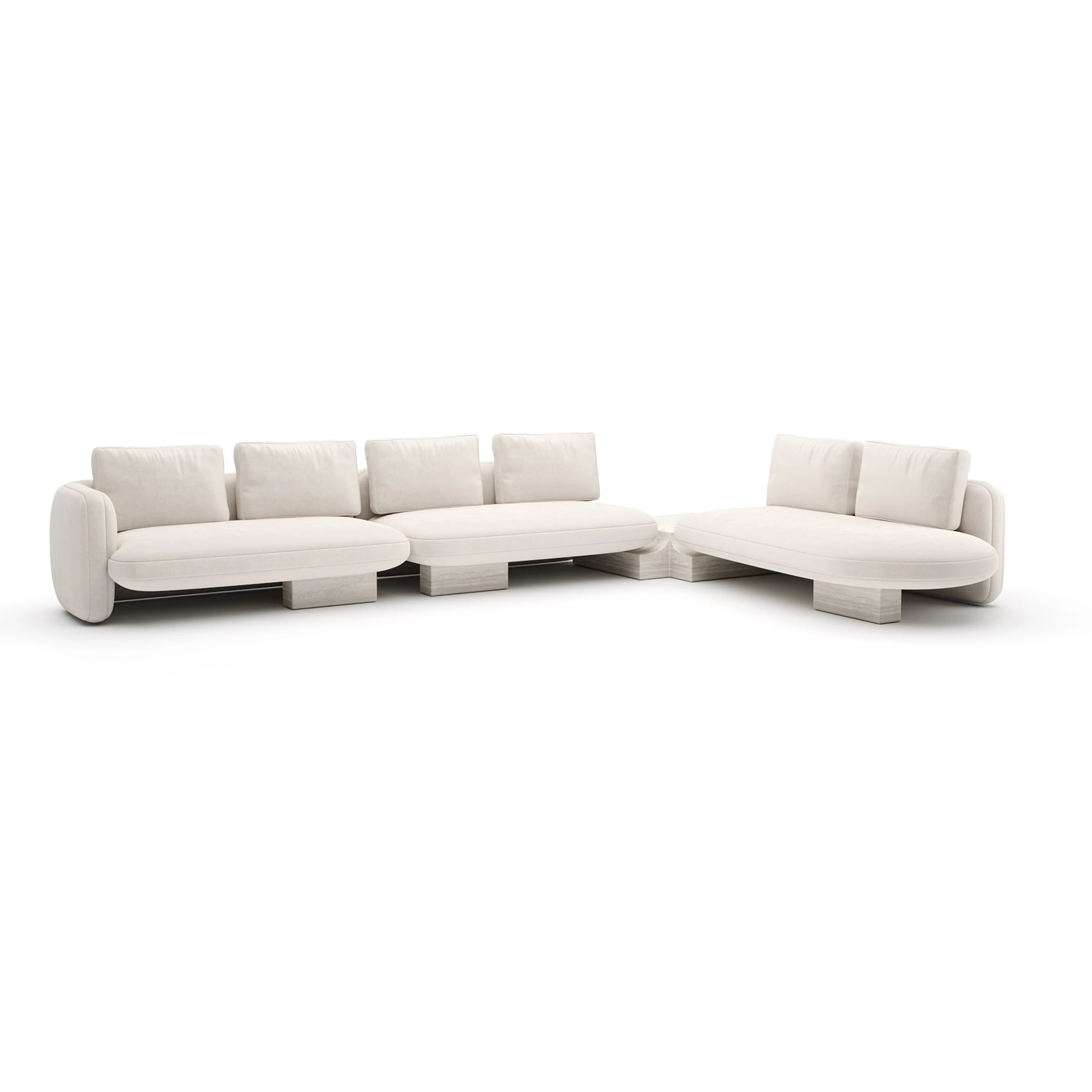 Overlap L Bumper Sectional Ecru - main image