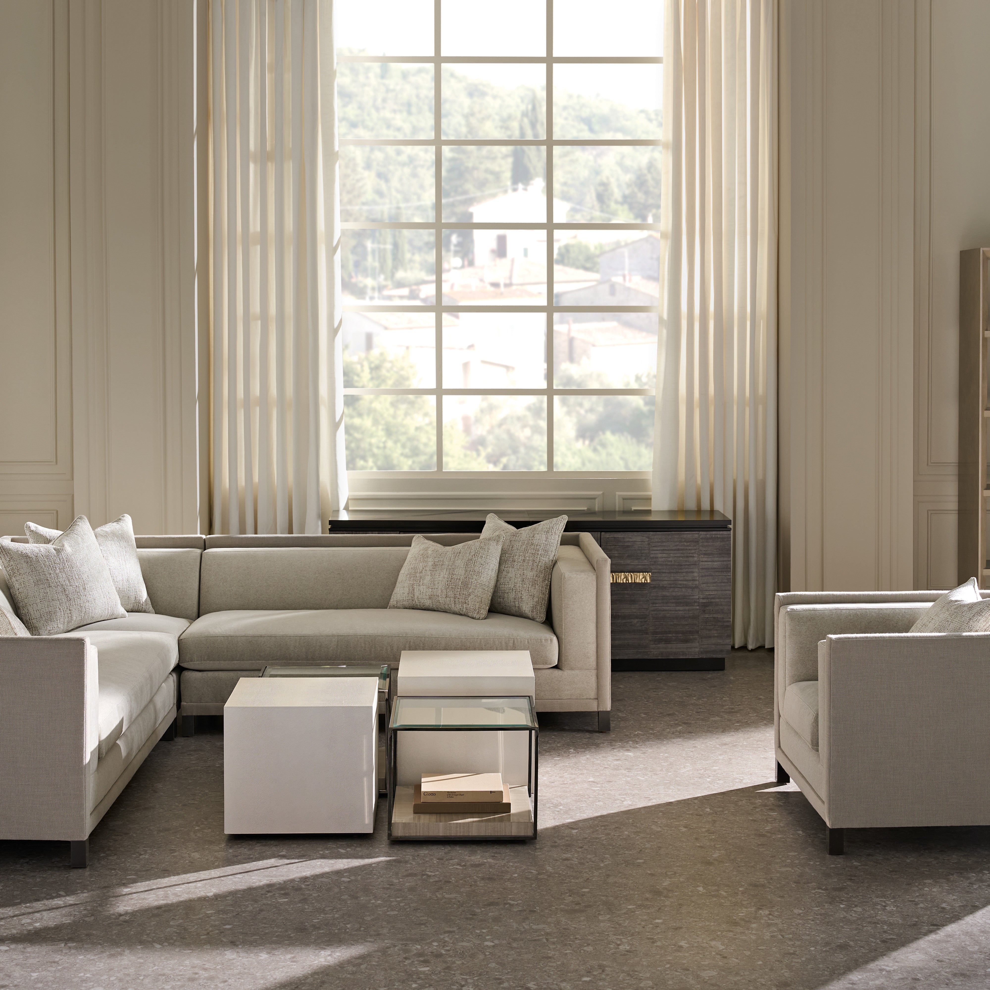 room with Tuxedo Laf Sofa