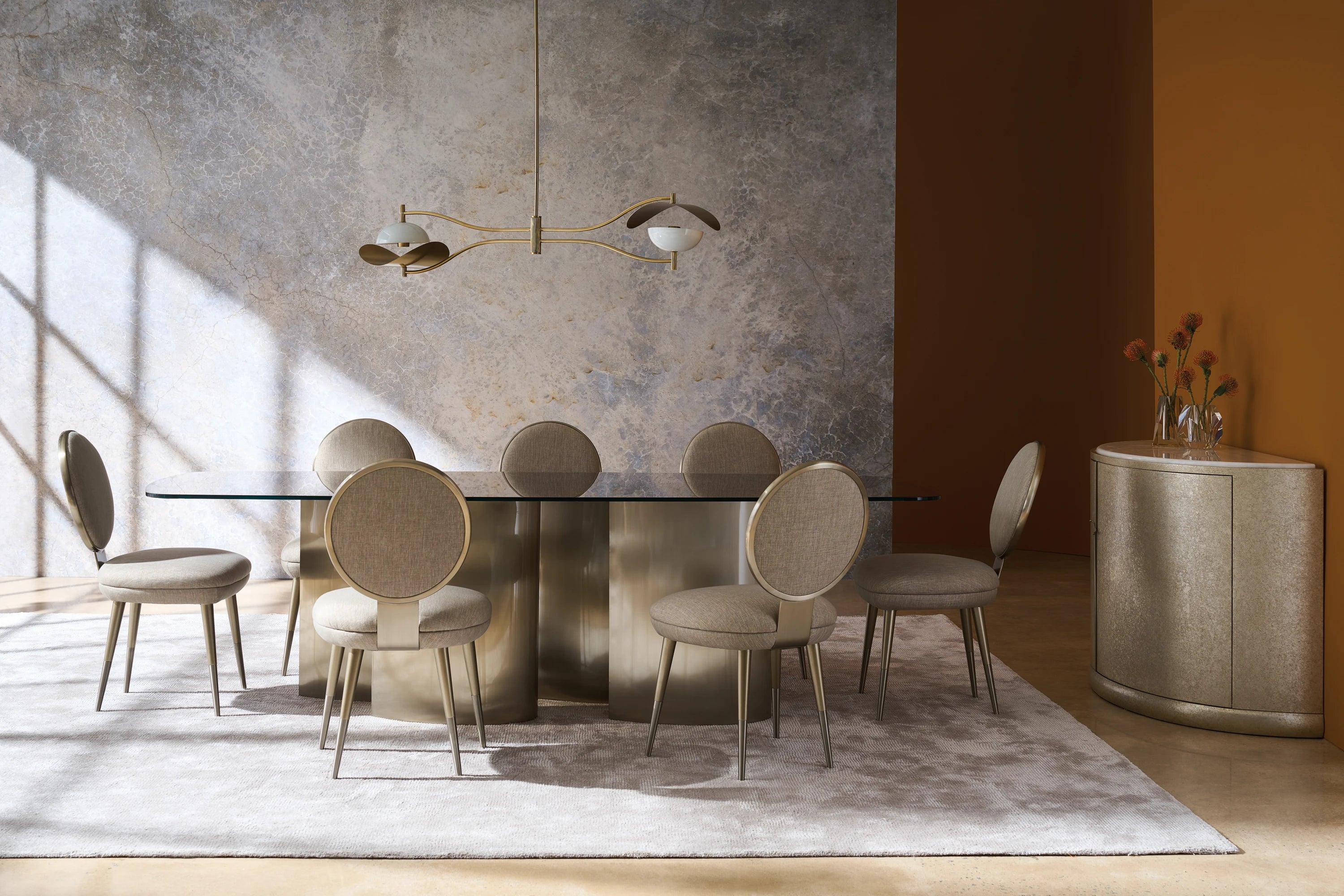 110X46 Rectangle Glass Top in room - angle 1