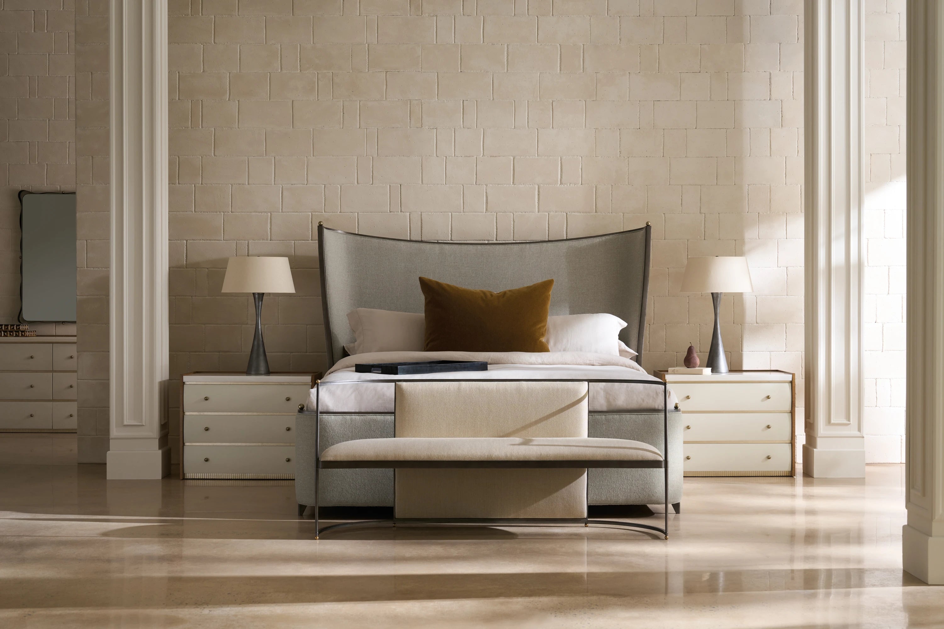 Provence Qn Bed Fb in room - angle 1