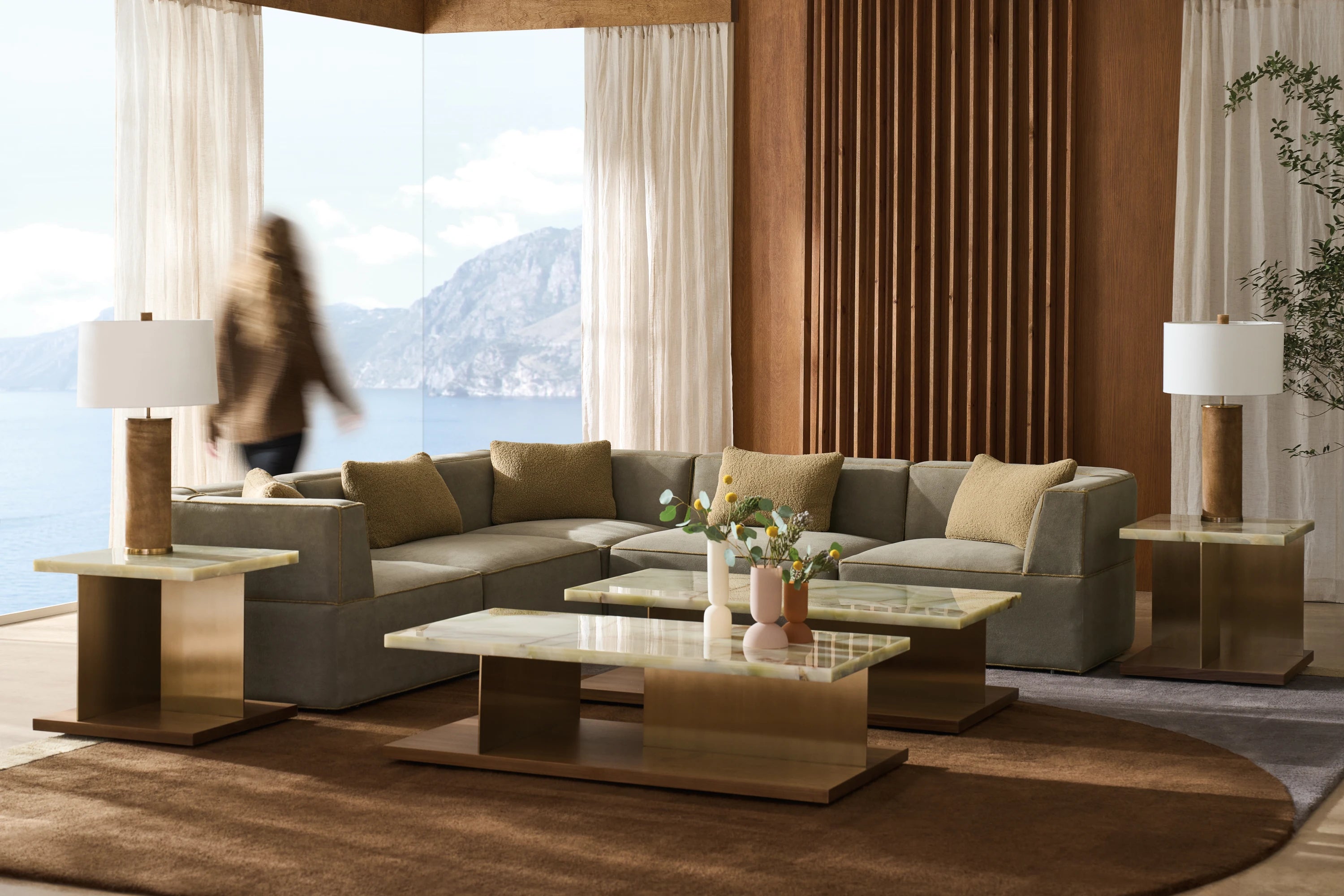 Marbella Armless Chair in room - angle 1