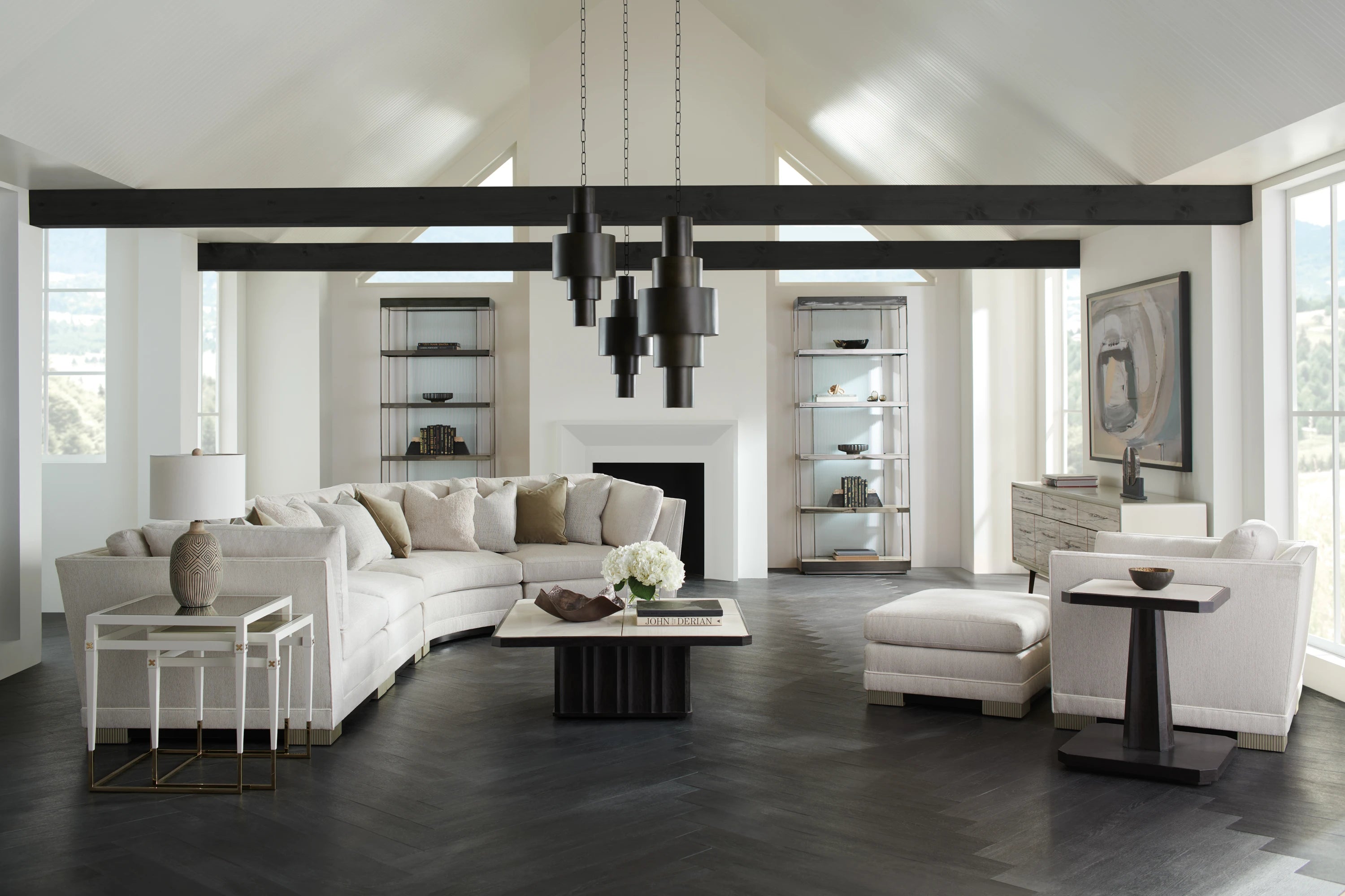 Deep Retreat Ottoman in room - angle 1