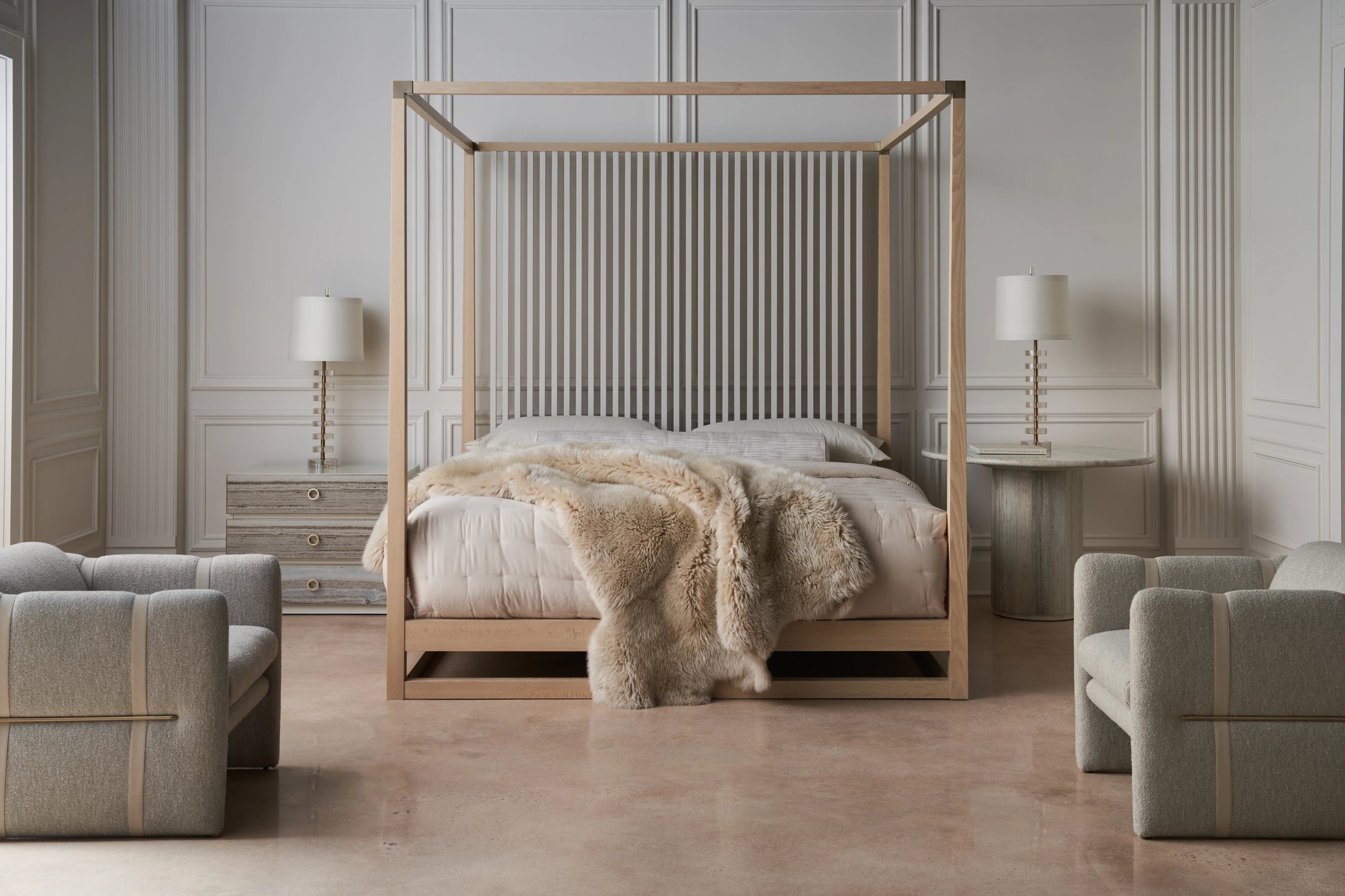 Pinstripe Light Bed - King in room - angle 3.0