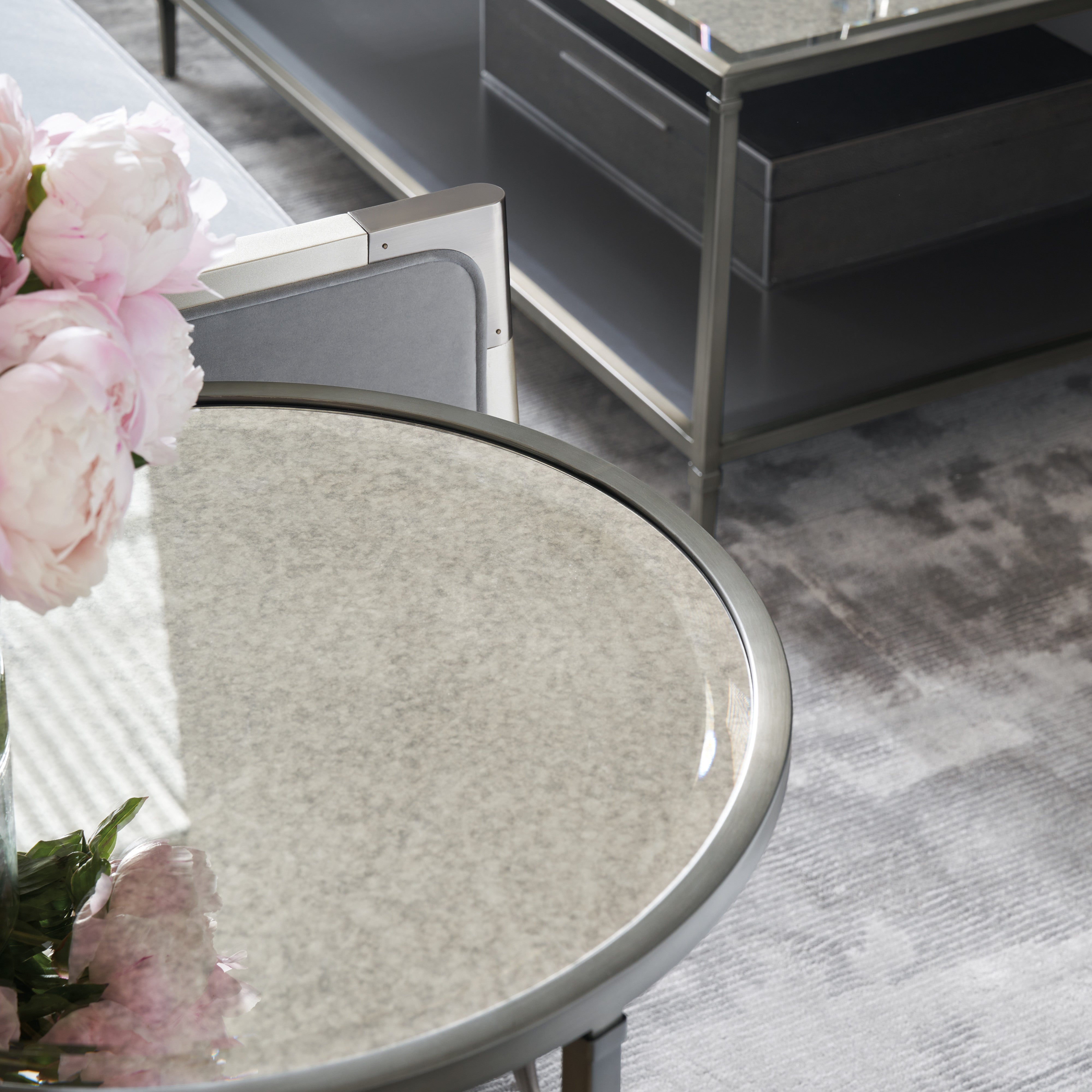detail of Smoulder Round End Table