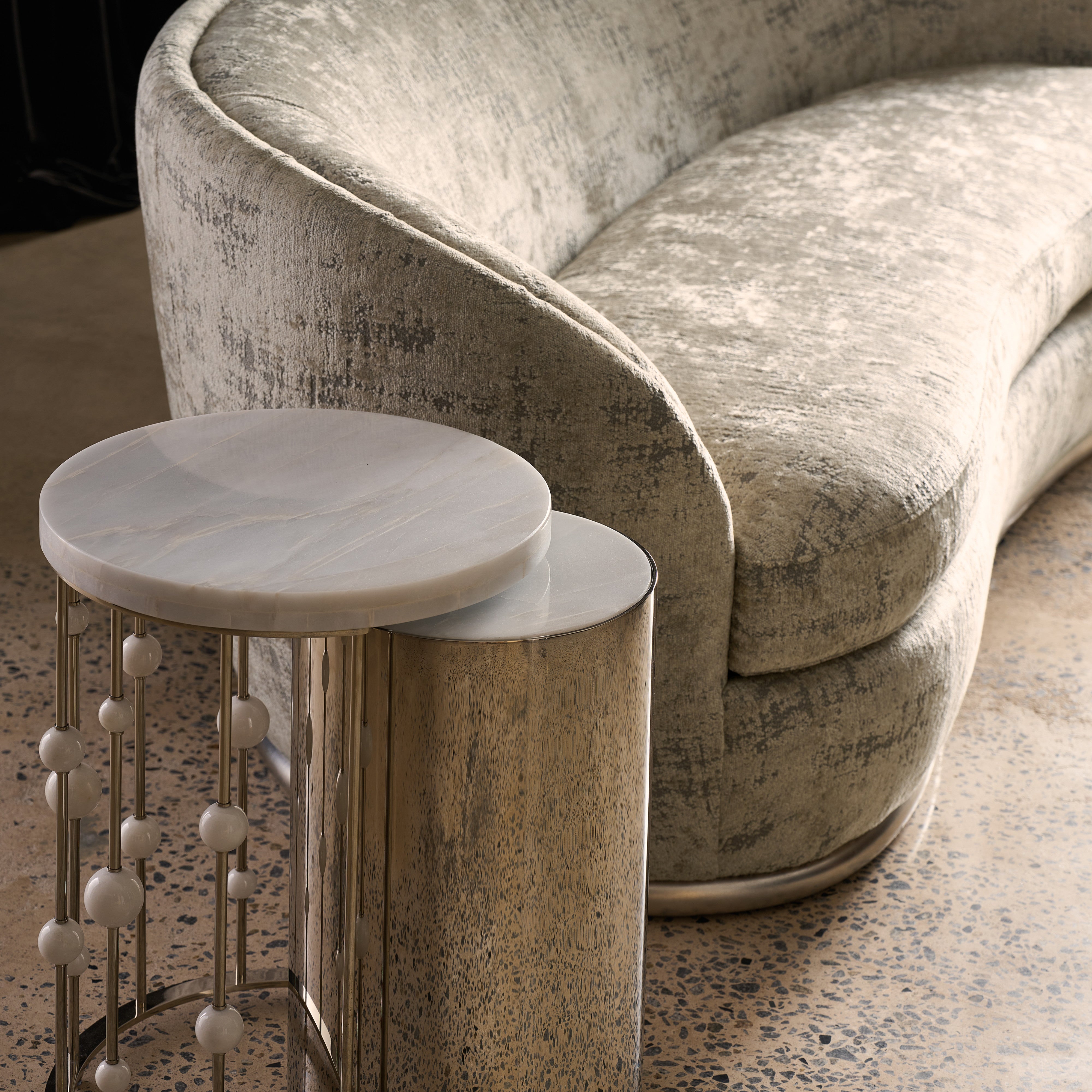 room with Orbit Nesting Accent Table