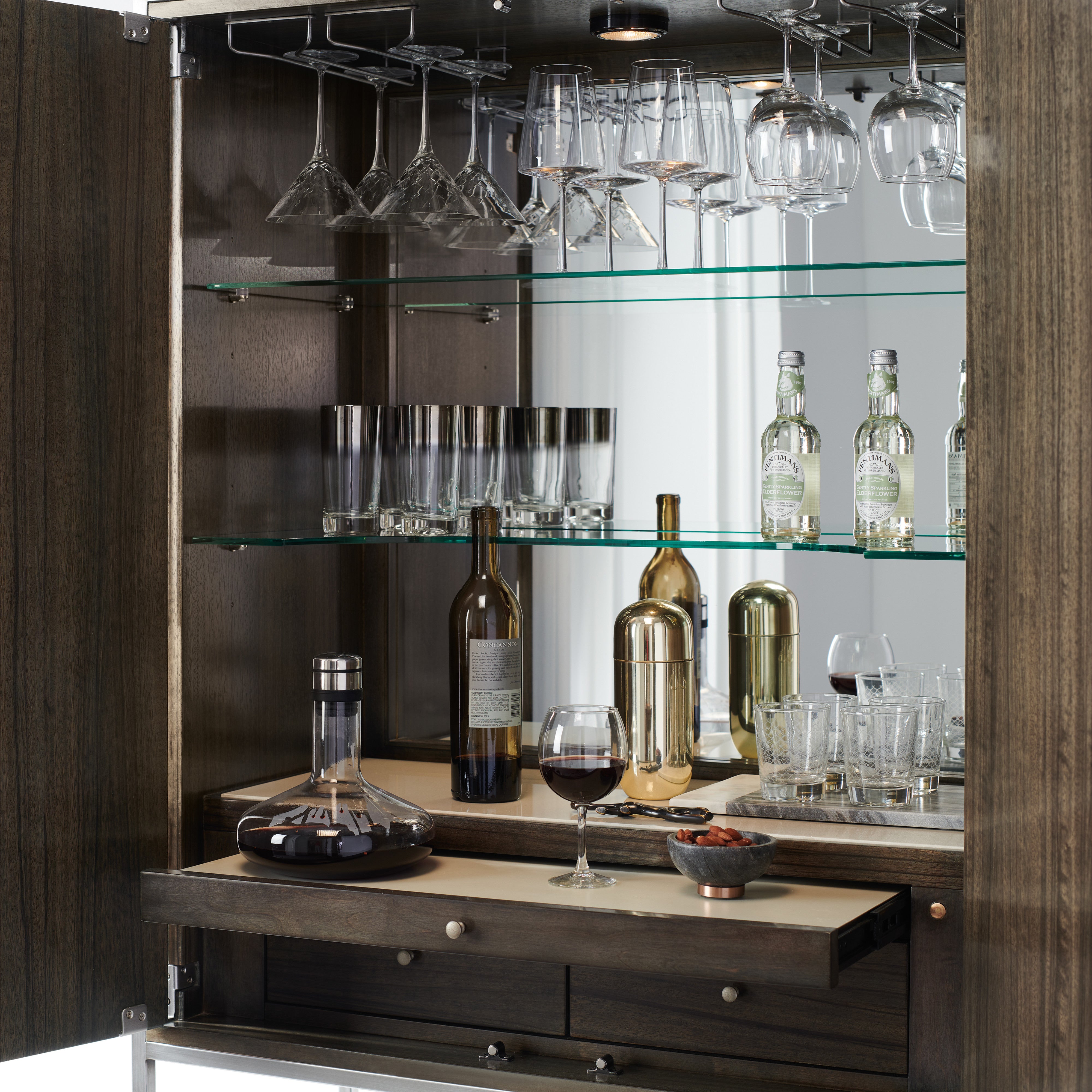 detail of La Moda Bar Cabinet