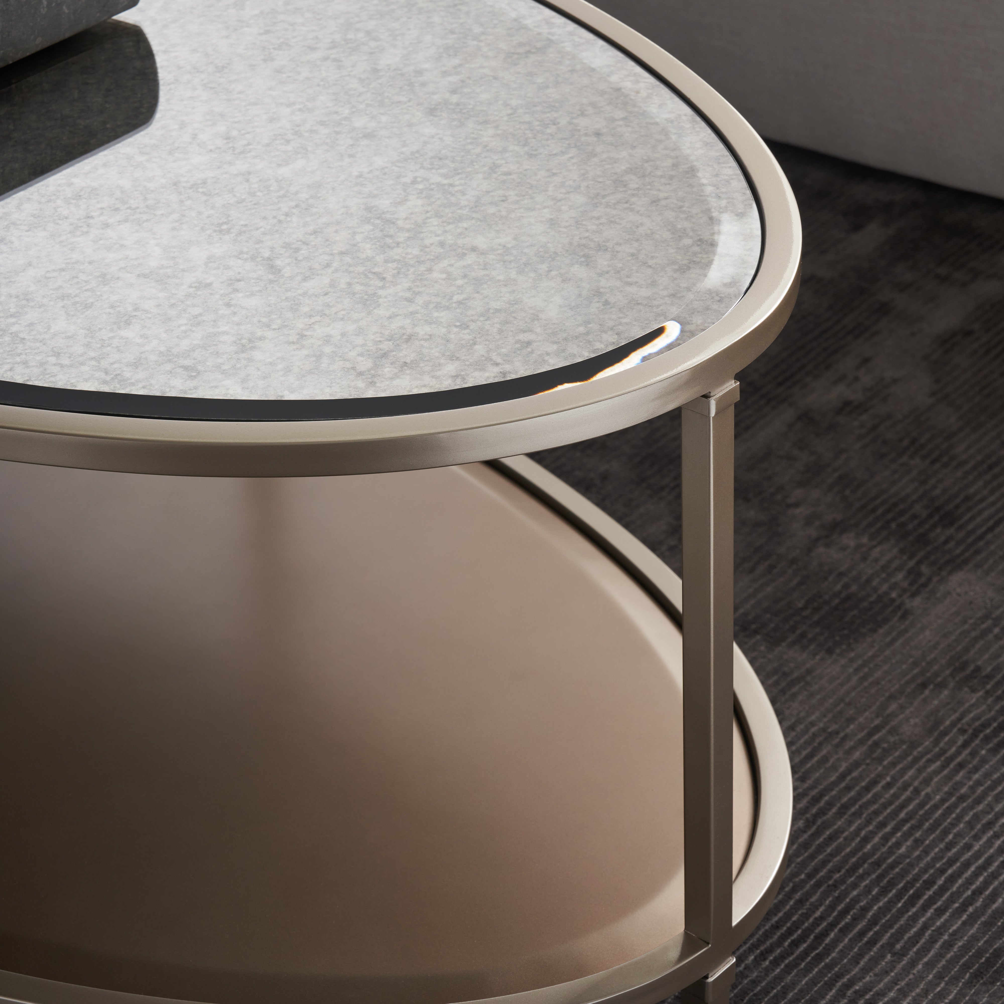 detail of Shimmer Oval Cocktail Table
