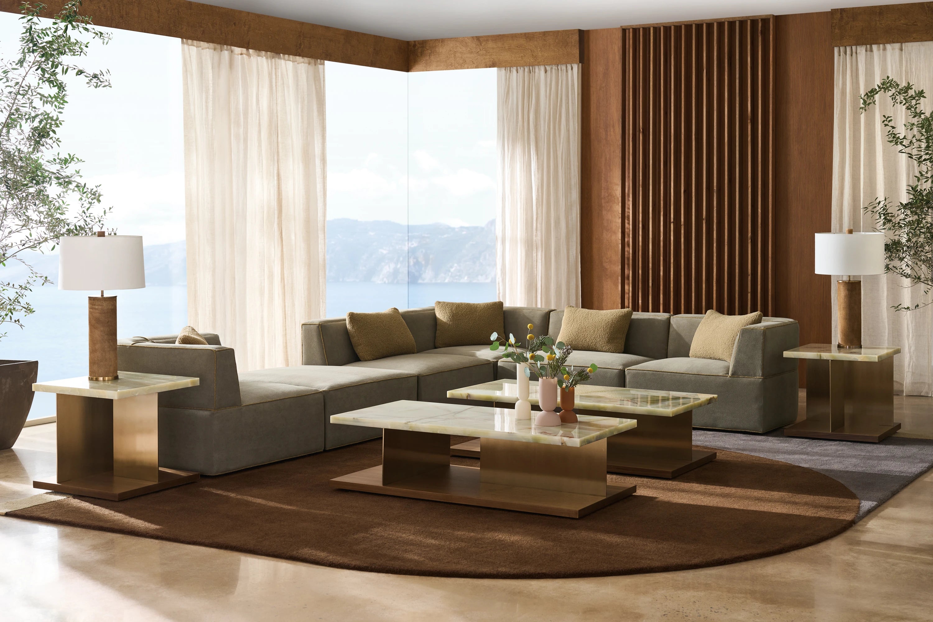 Marbella Armless Chair in room - angle 4.0