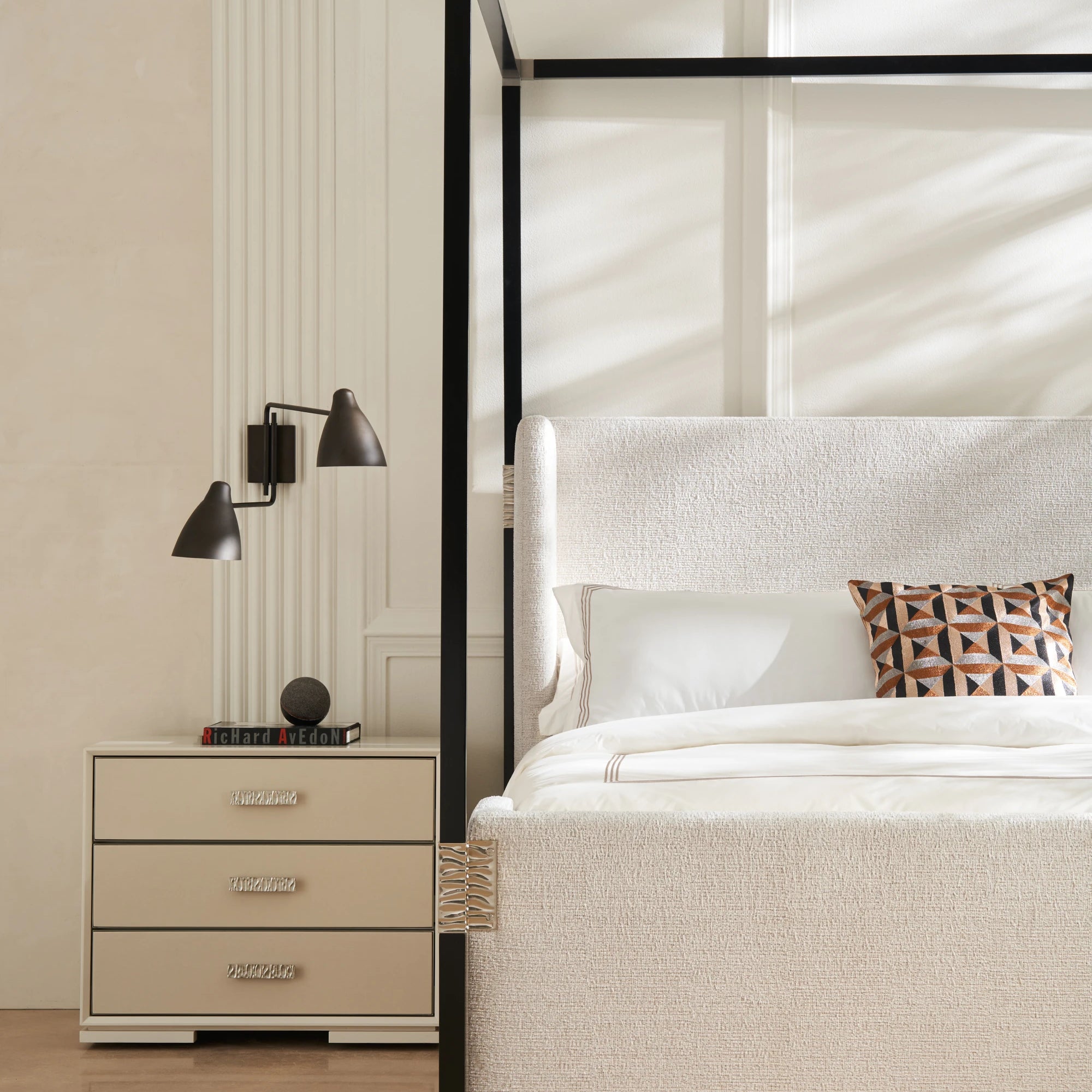 Shelter Me Qn Bed Canopy in room - angle 1