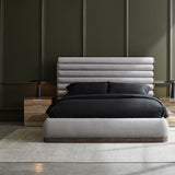 room with La Moda Uph Panel Bed - King