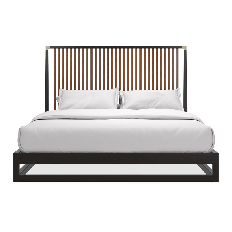 Pinstripe Slatted Bed Dark - Kg
