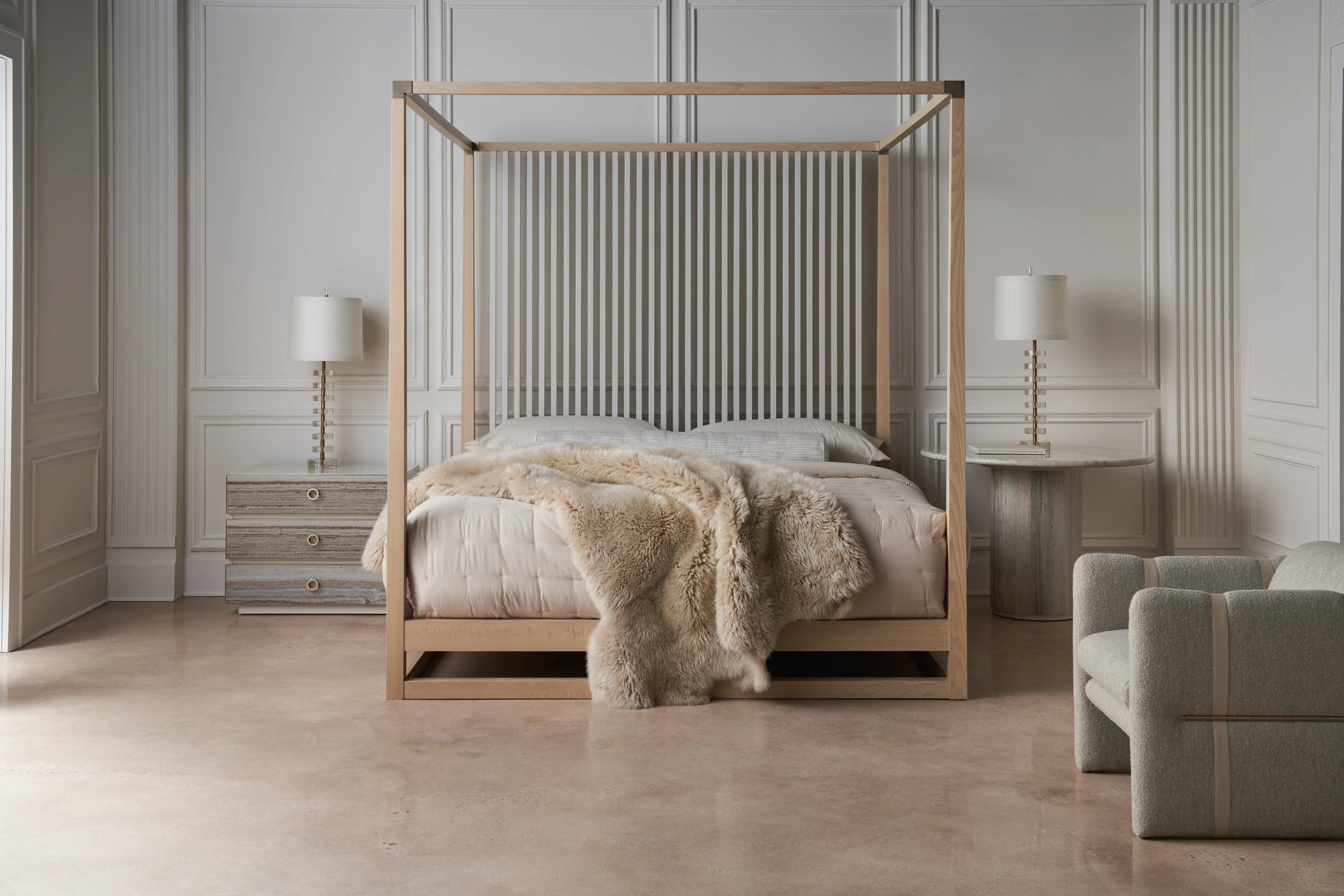 Pinstripe Light Bed - King in room - angle 6.0